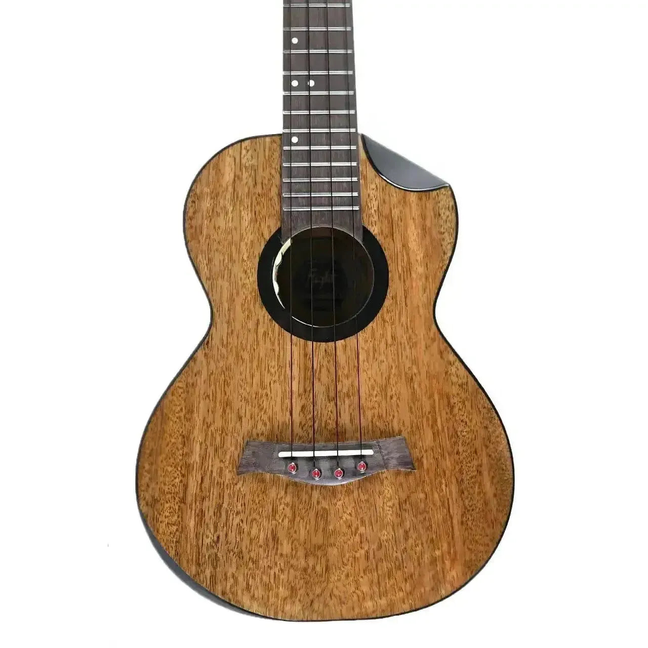 Flight Fireball EQ-A Tenor Ukulele with solid mango wood body, dark fretboard, and pin bridge.