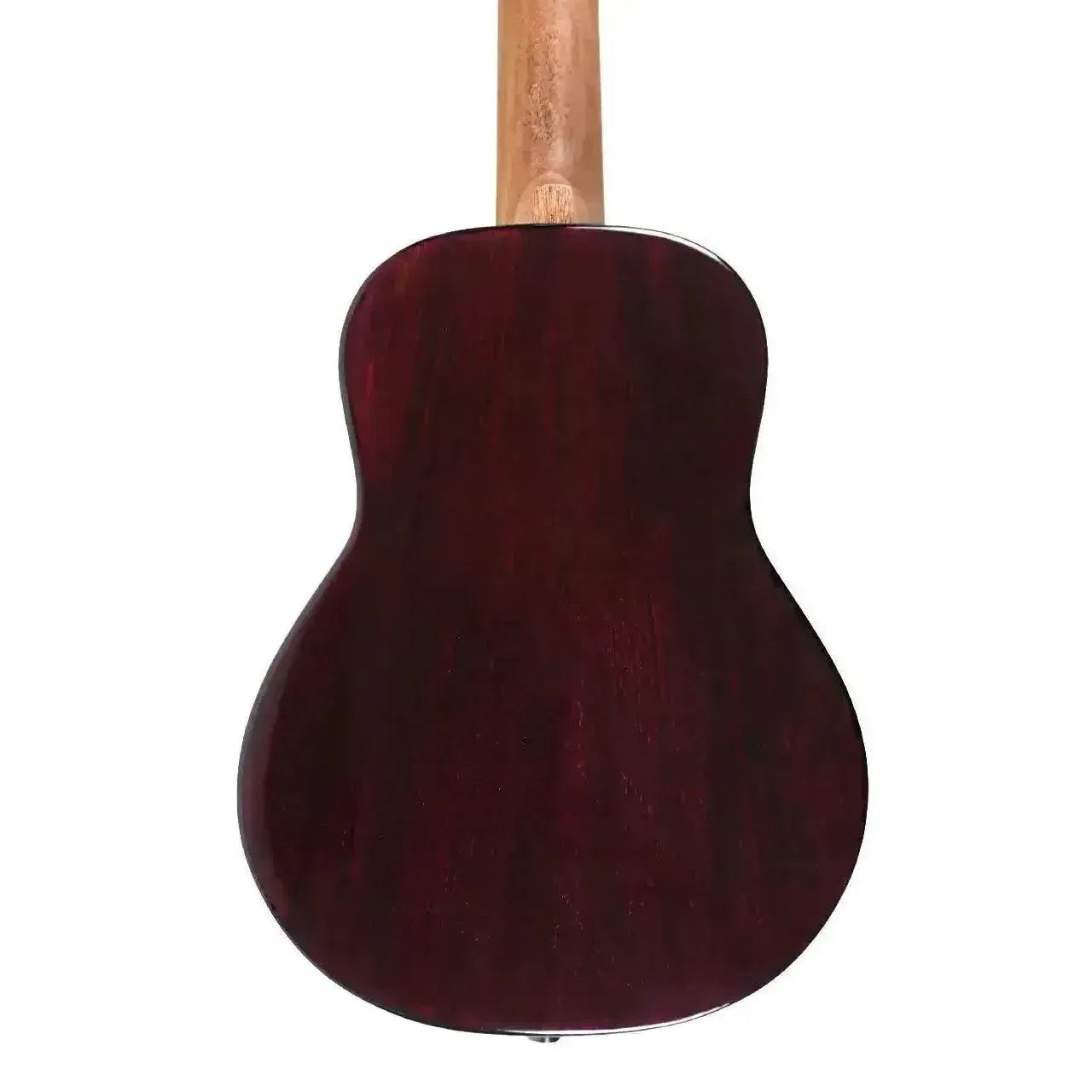 Back of Flight IRIS TINTA TPP Transparent Purple Concert Ukulele with mahogany body.