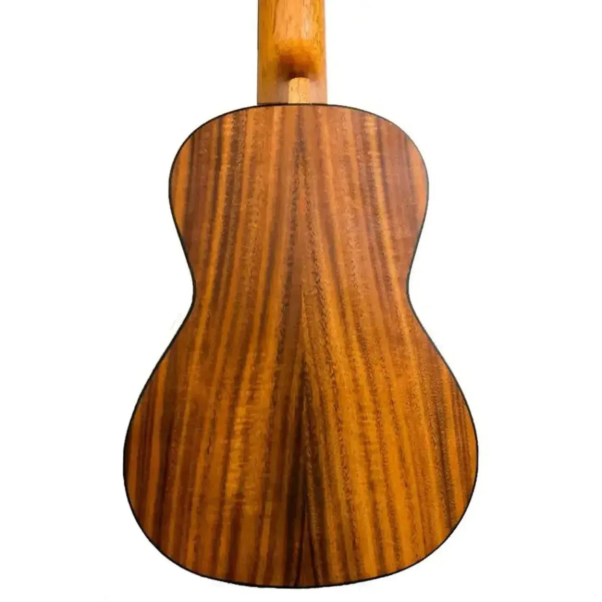 Back of a Flight DUS440 Supernatural Series Acacia Soprano Ukulele, showing its natural wood grain.