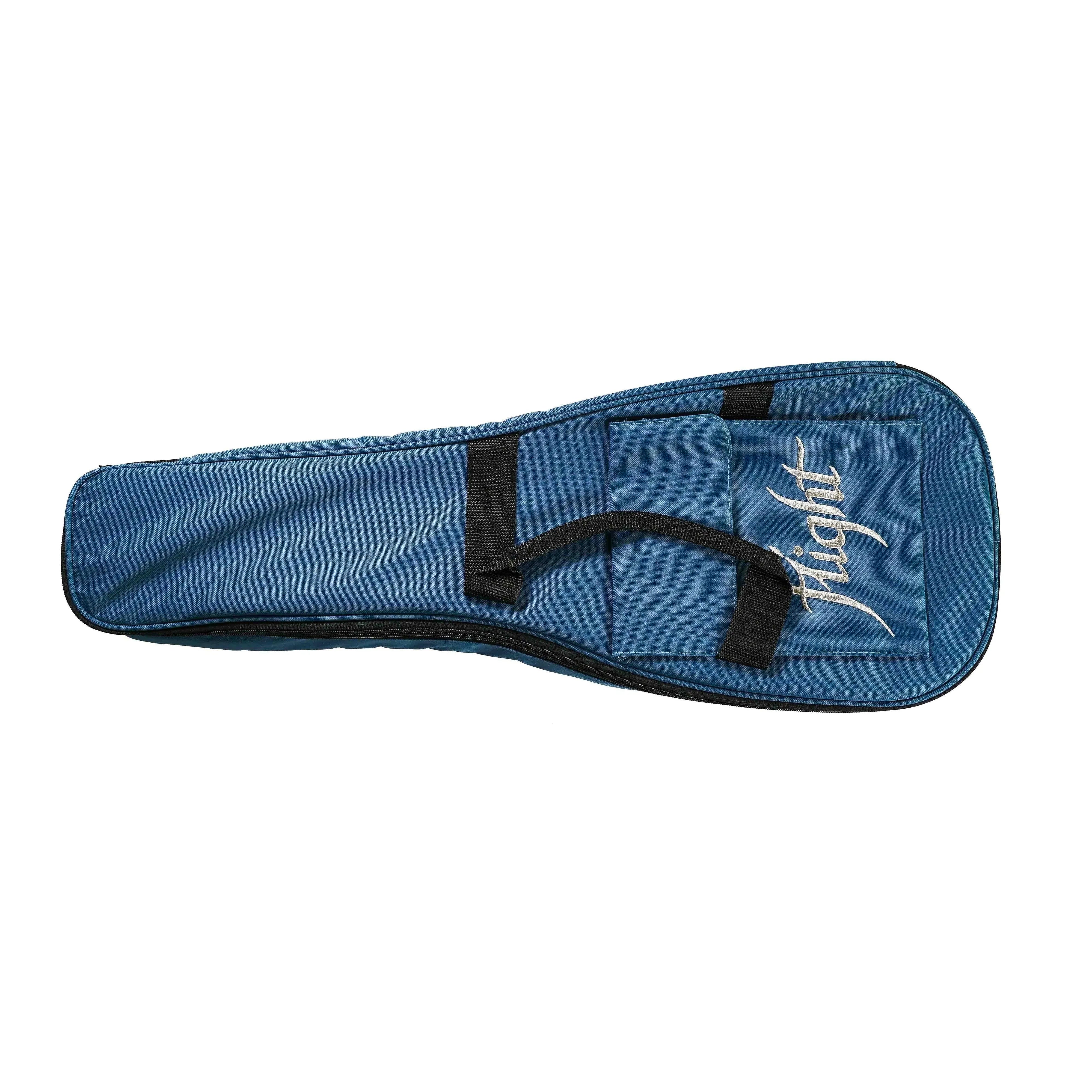 Flight Pioneer CR tenor ukulele gig bag in blue with logo and handle.