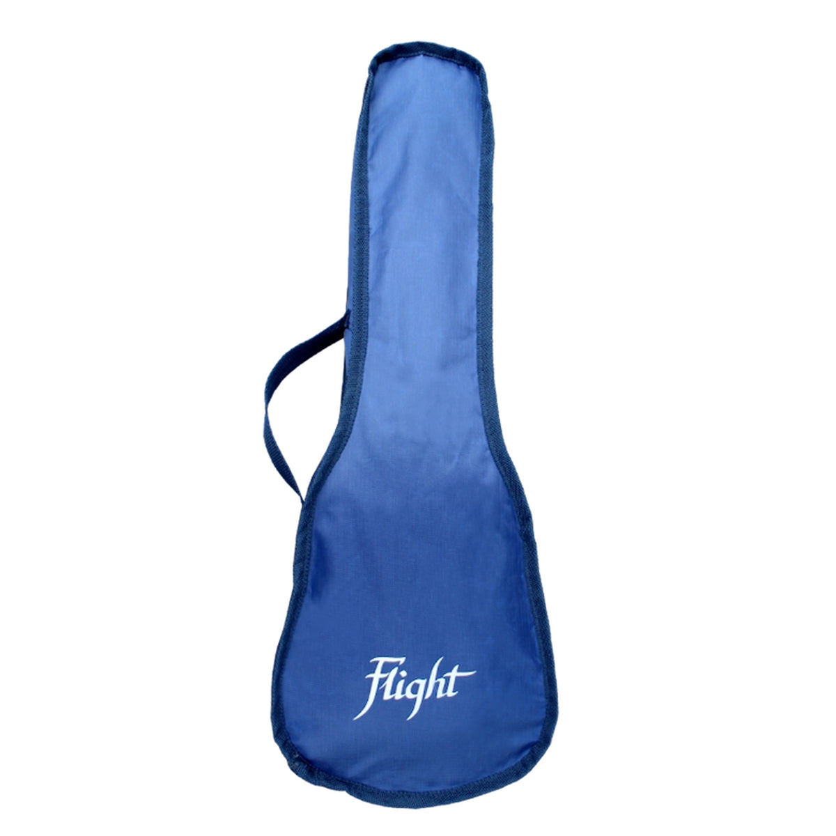 A blue fabric instrument gig bag with a white 'Flight' logo printed on the front, shown against a plain white background.