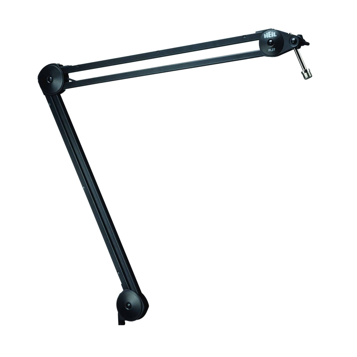 Heil Sound PL2T black boom arm, extended, side view