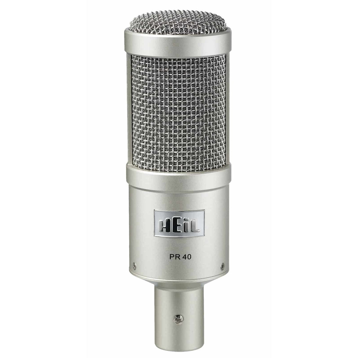 Heil Sound PR 40 in champagne finish, front view with silver mesh grille