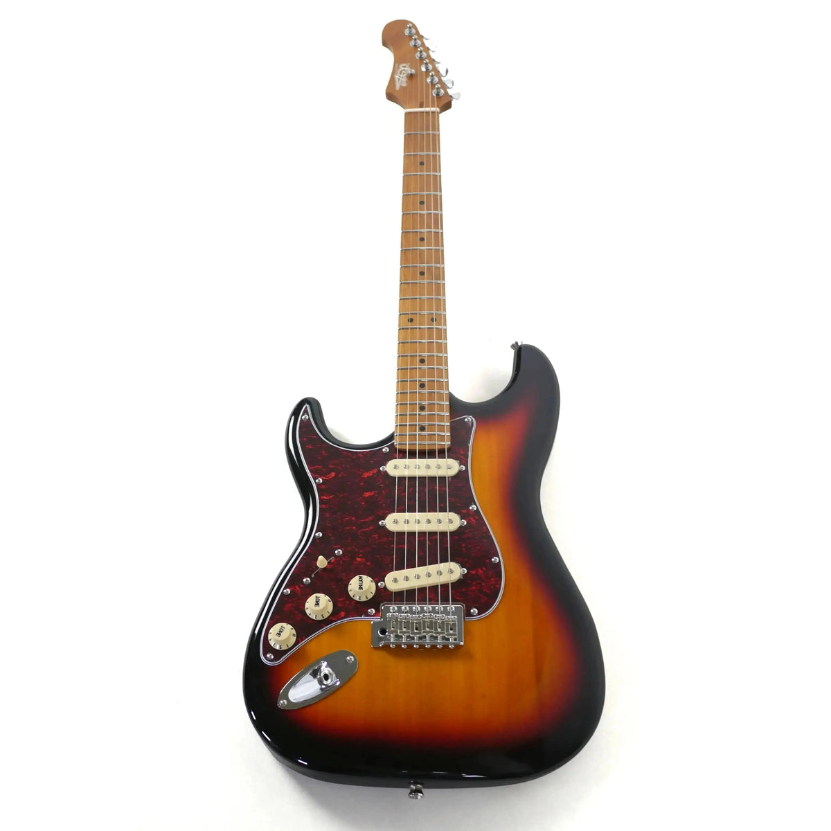 Jet JS-300 SB LH left-handed Stratocaster electric guitar with a roasted maple fretboard and SSS pickups.