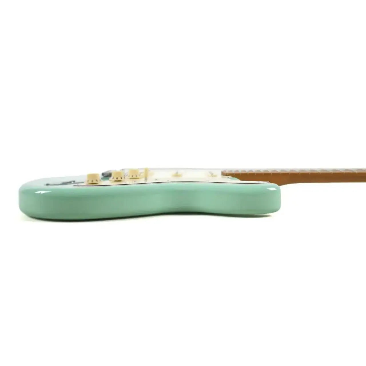 Jet JS-300 SFG Seafoam Green Stratocaster electric guitar body with roasted maple neck.