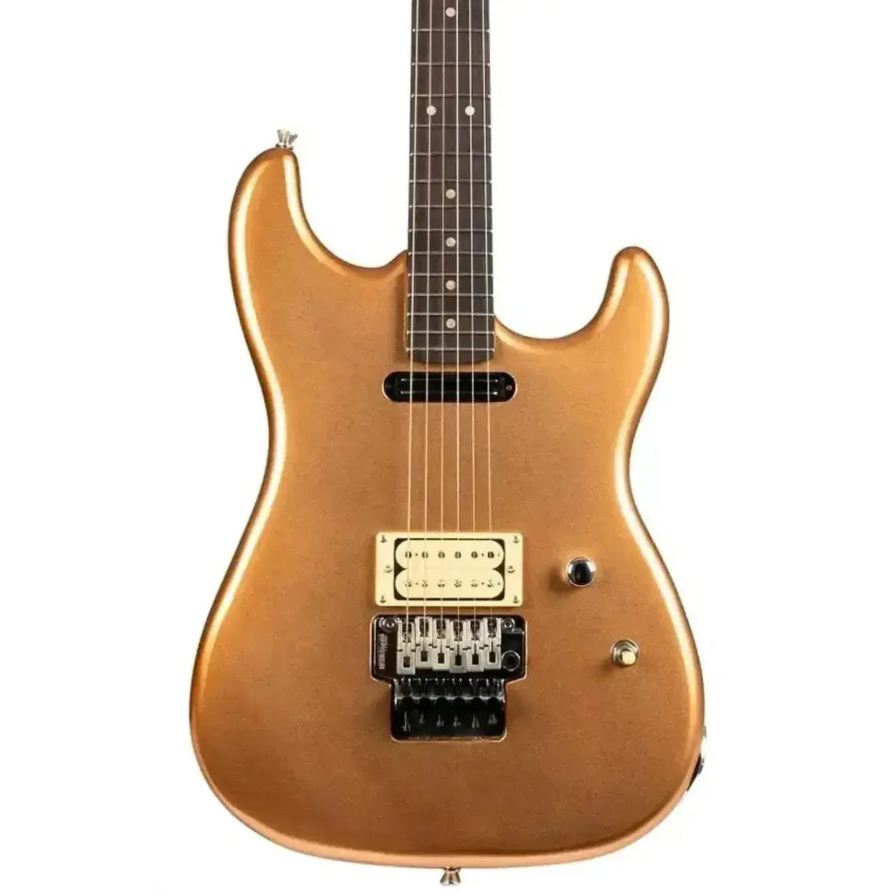 Jet JS-700 CPR HS Stratocaster electric guitar with a gloss copper solid body and rosewood fretboard.