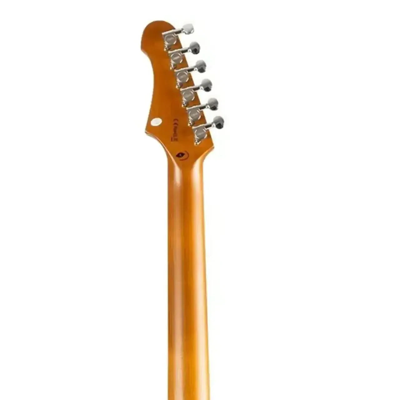 Jet JS-700 CPR HS Stratocaster electric guitar neck and headstock with chrome tuning pegs.