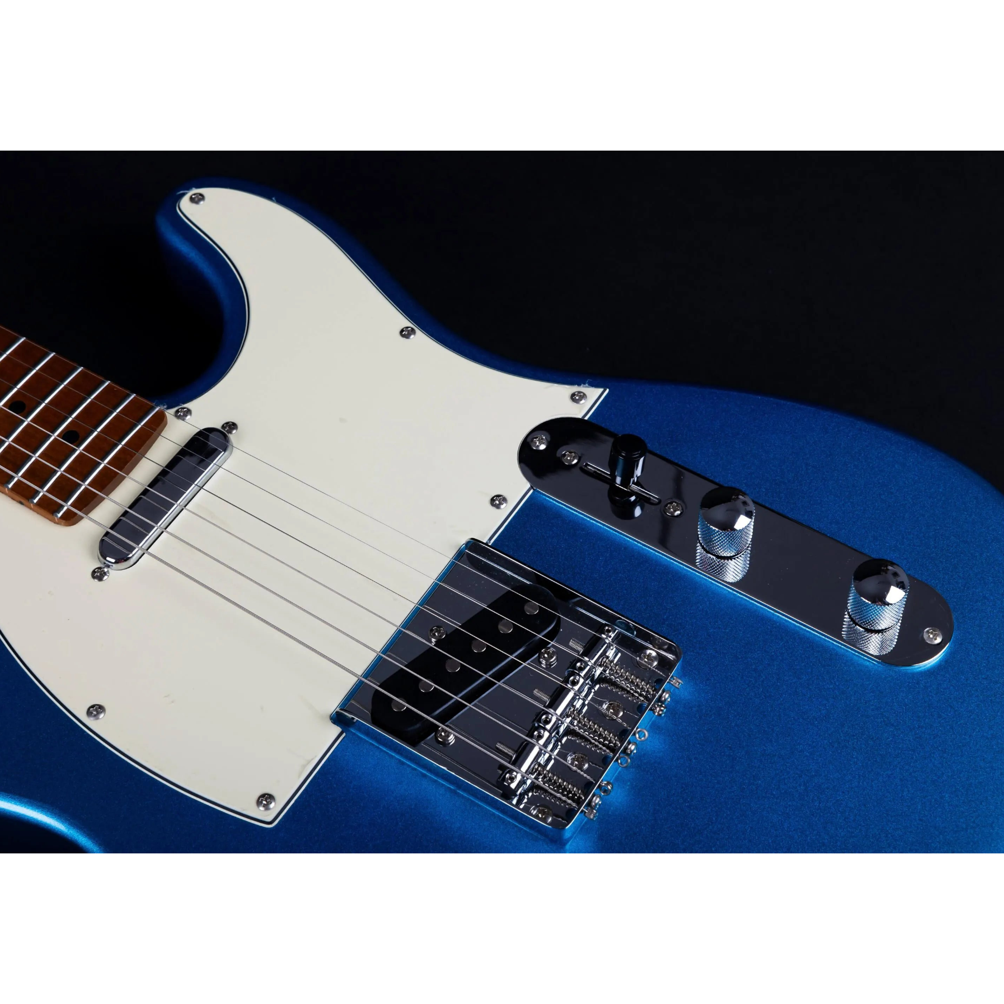 Jet JT-300 LPB Placid Blue Telecaster electric guitar body with white pickguard and chrome hardware.