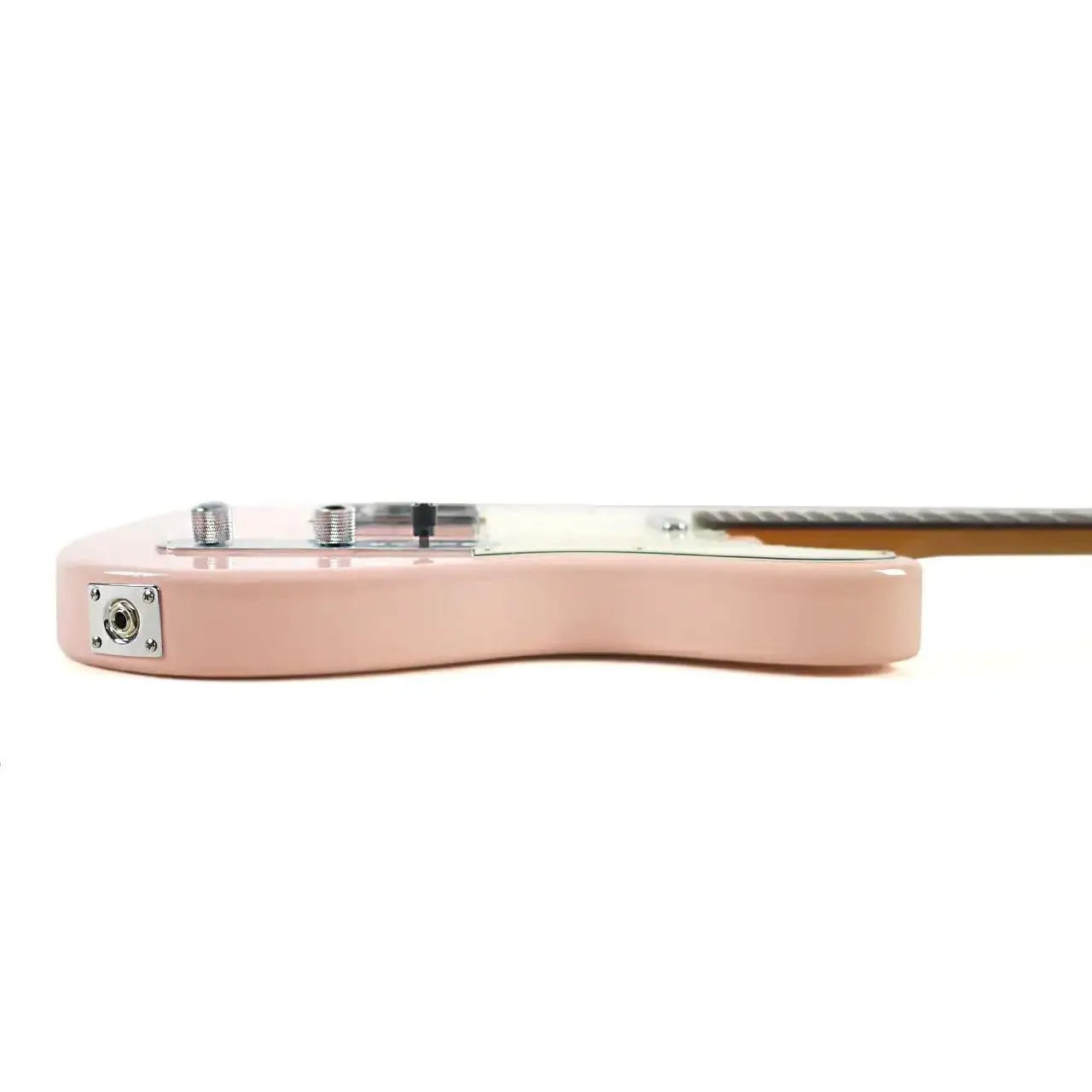 Jet JT-300 PK R Shell Pink electric guitar body with chrome hardware and rosewood fretboard.