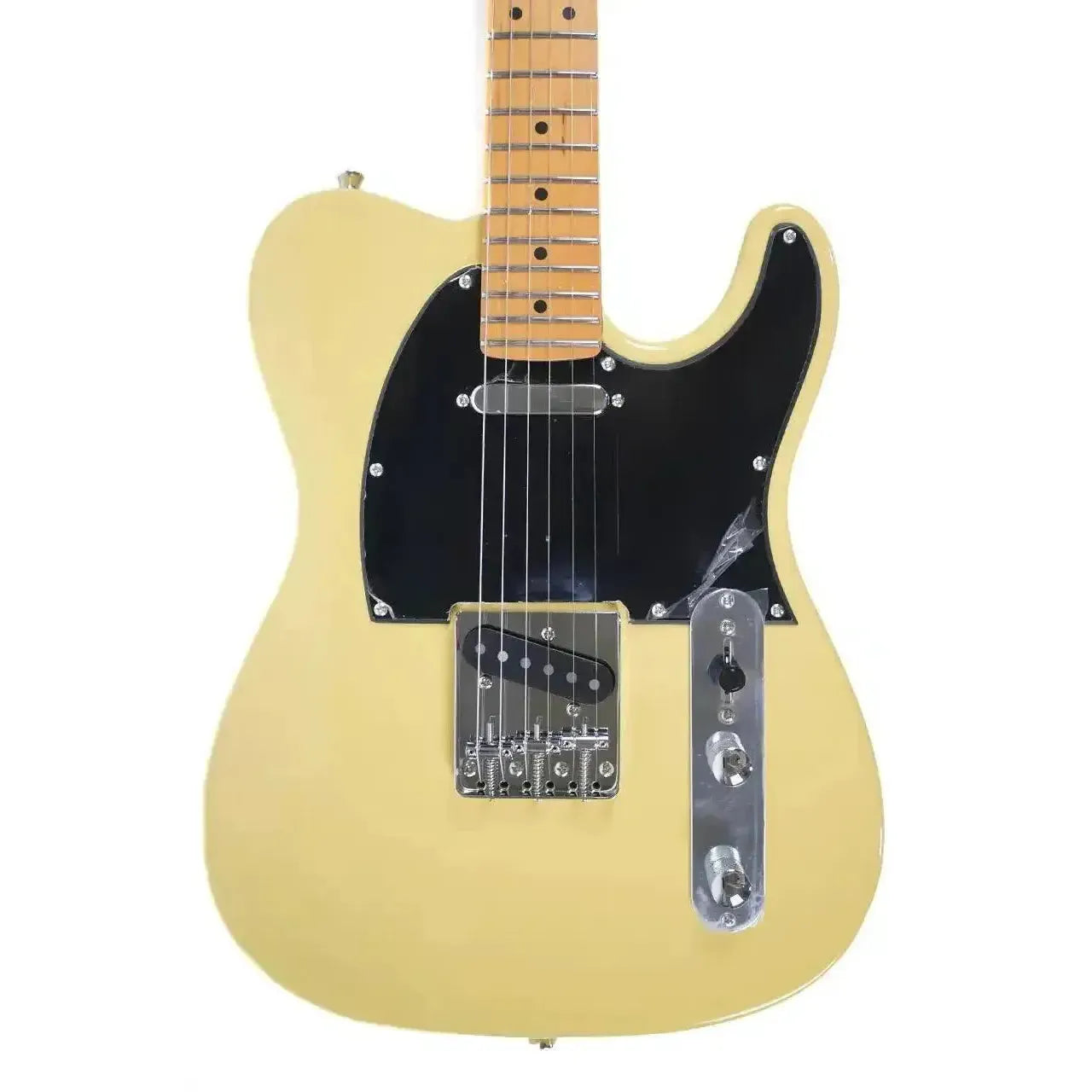 Jet JT-350 BSC Butterscotch Telecaster electric guitar with black pickguard and maple neck.