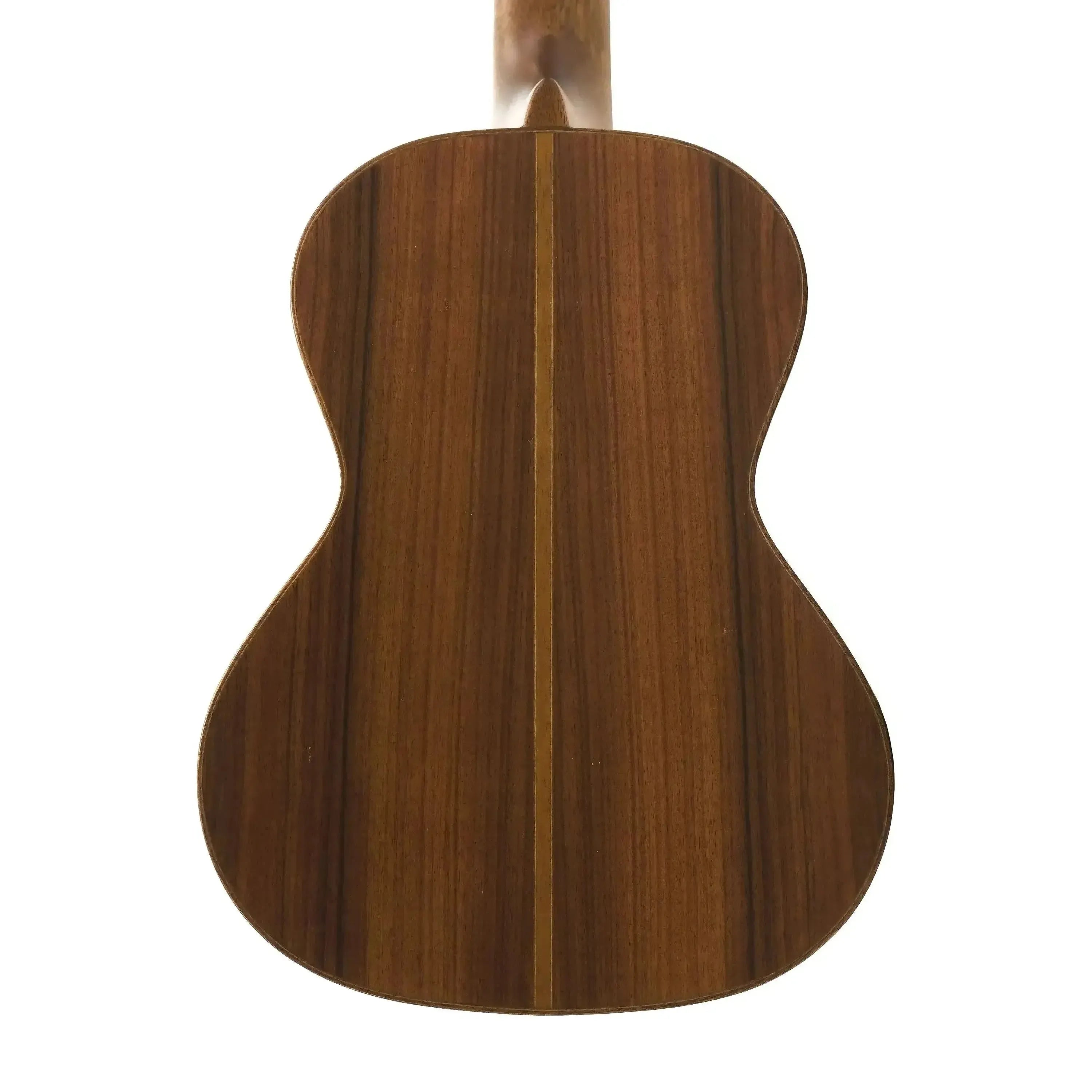 Back of a Kala ASCP-T tenor ukulele, showing solid pau ferro wood with a light wood stripe.