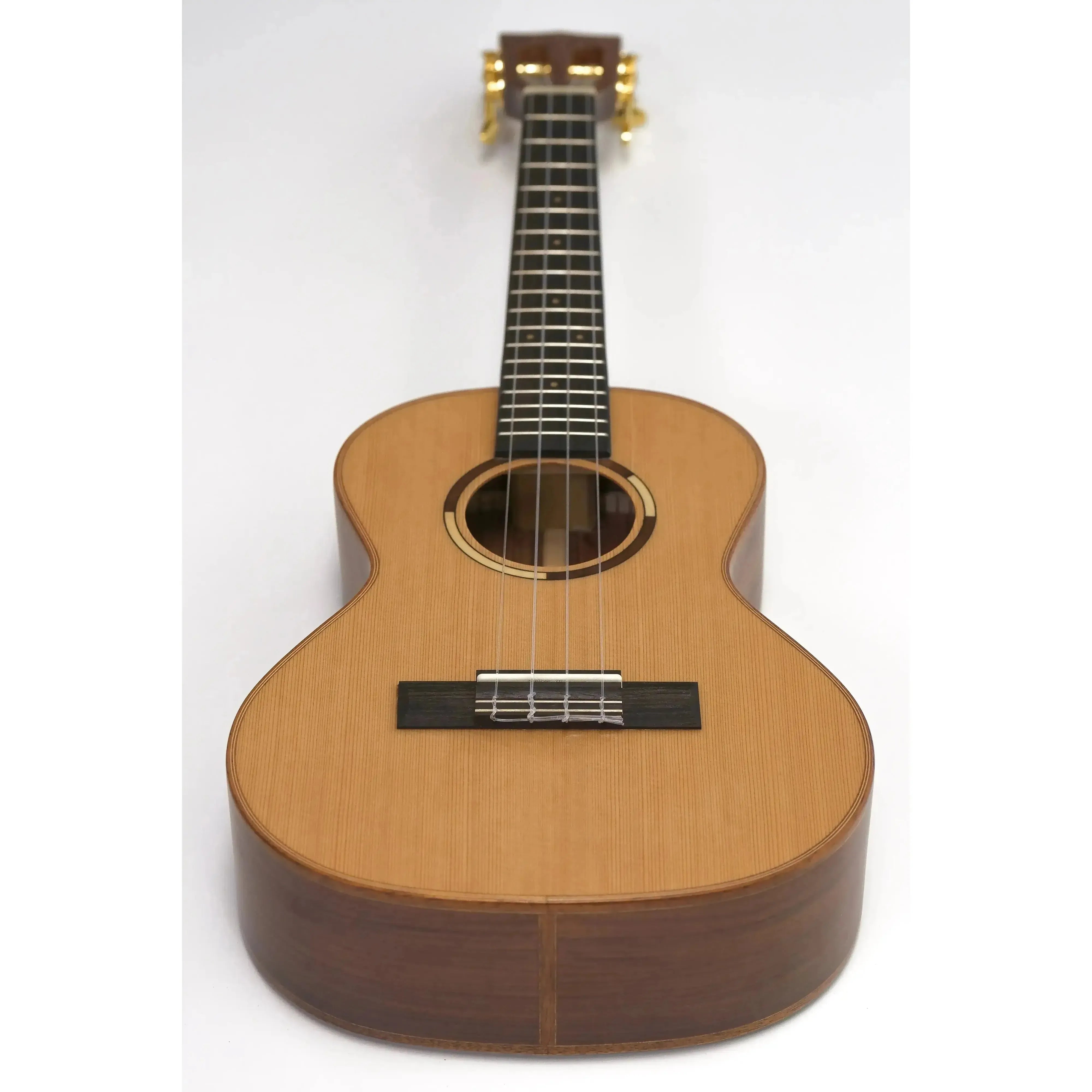 Kala ASCP-T tenor ukulele with solid cedar top, dark pau ferro back/sides, and gold tuners.
