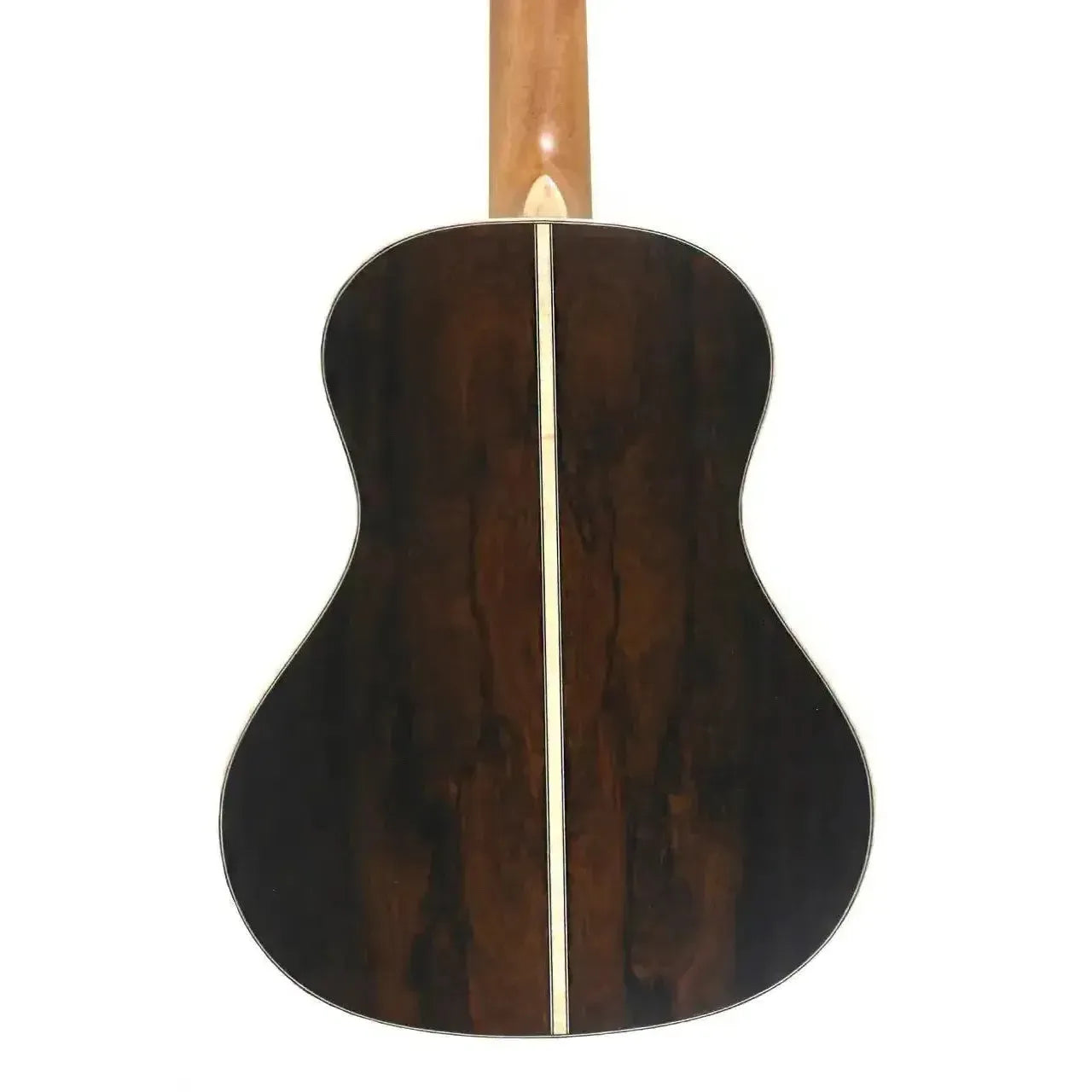 Kala ASZCT-ST Super Tenor Ukulele back, showing dark ziricote wood with a light maple binding and center strip.