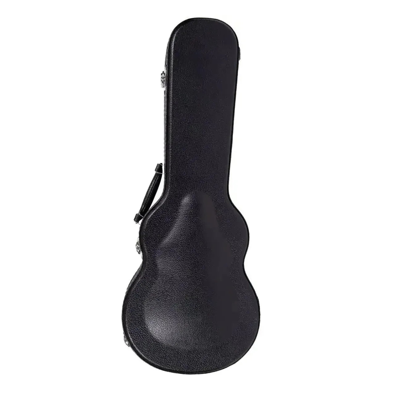 Kala BCC-AT black archtop concert ukulele hardshell case with silver latches and handle.