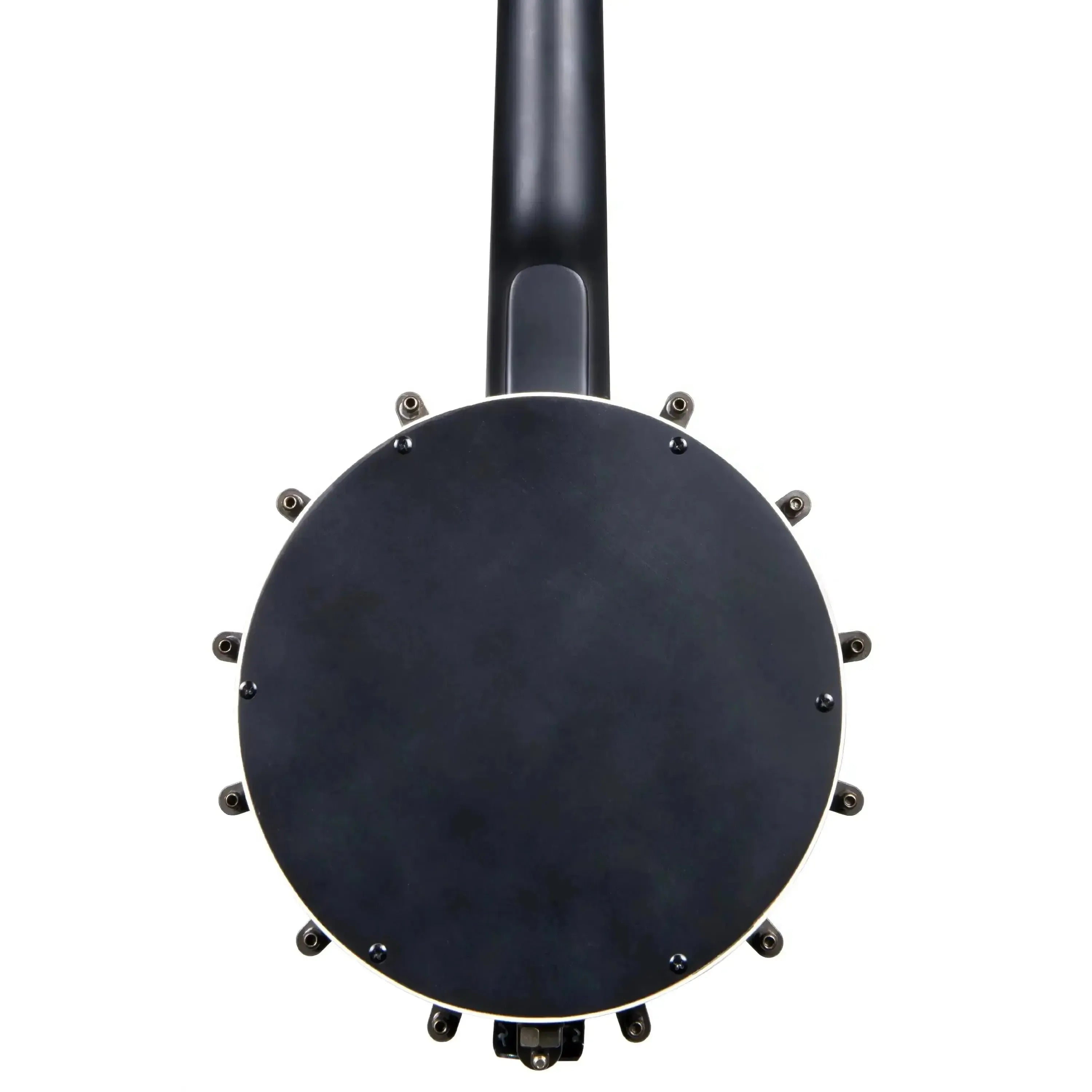 Kala BNJ-C black maple concert banjolele, back view, showing the dark satin finish and hardware.