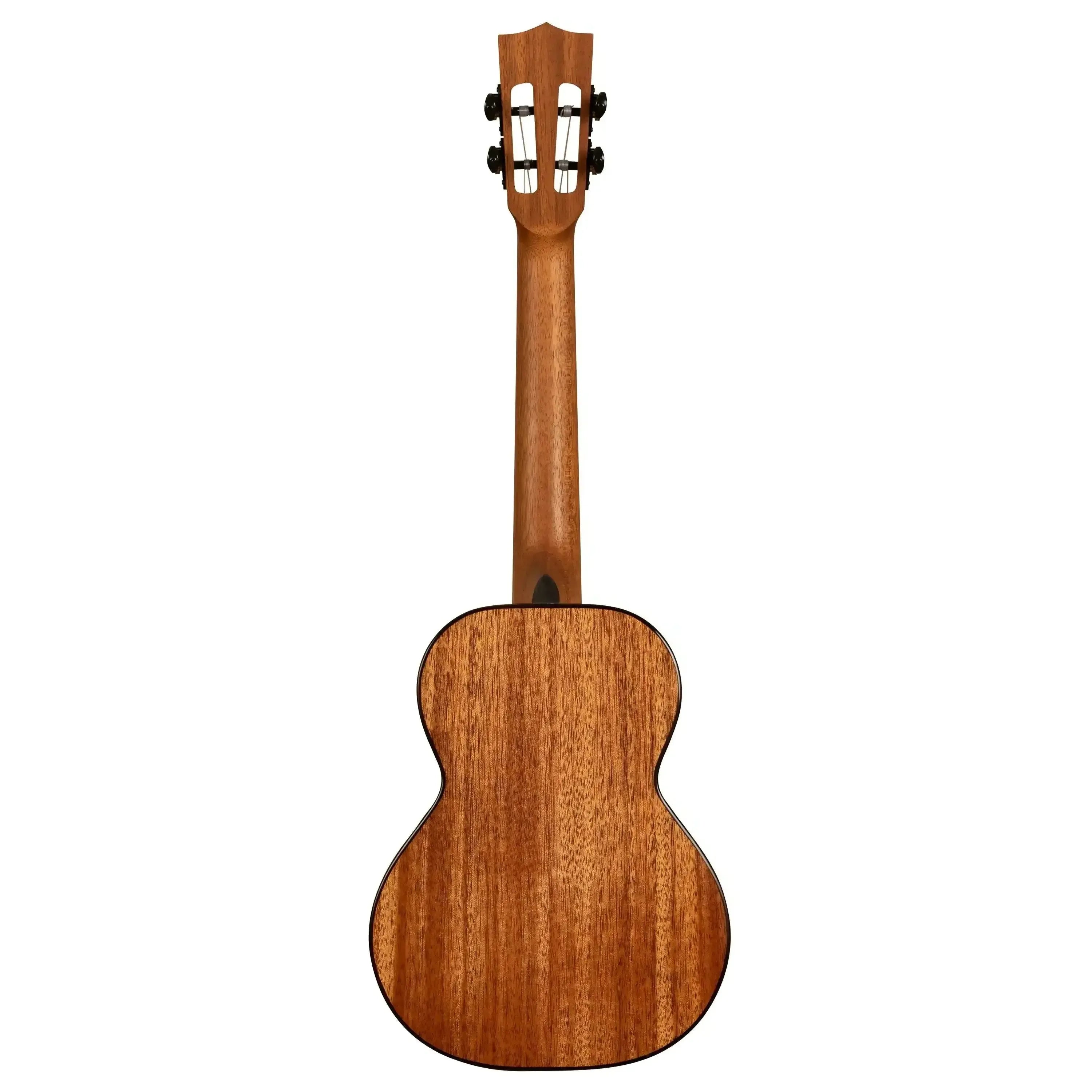 Back of a Kala Contour Series Tenor Ukulele with solid mahogany body and neck.