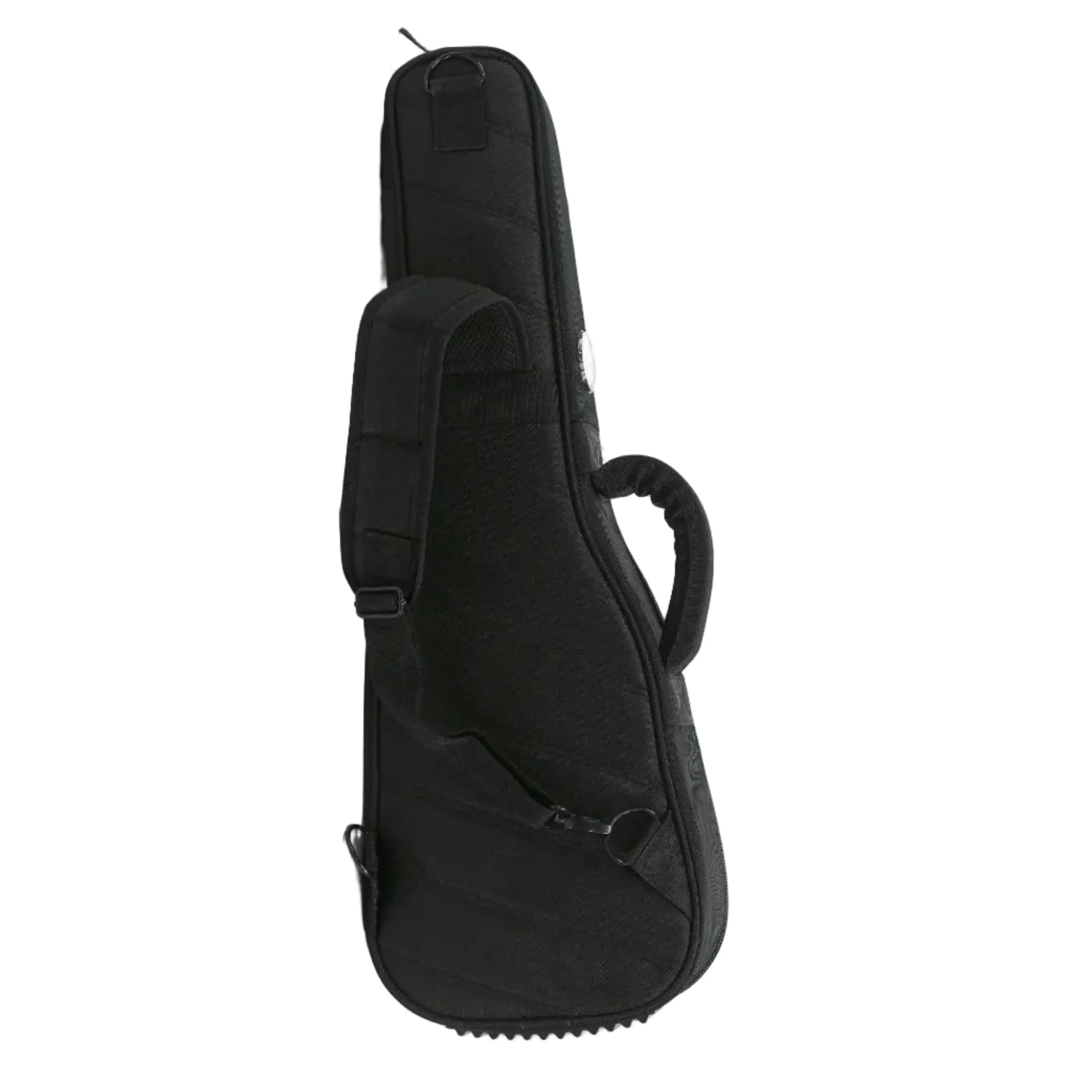 Kala Elite USA Transit Series black baritone ukulele gig bag with padded strap and handle.
