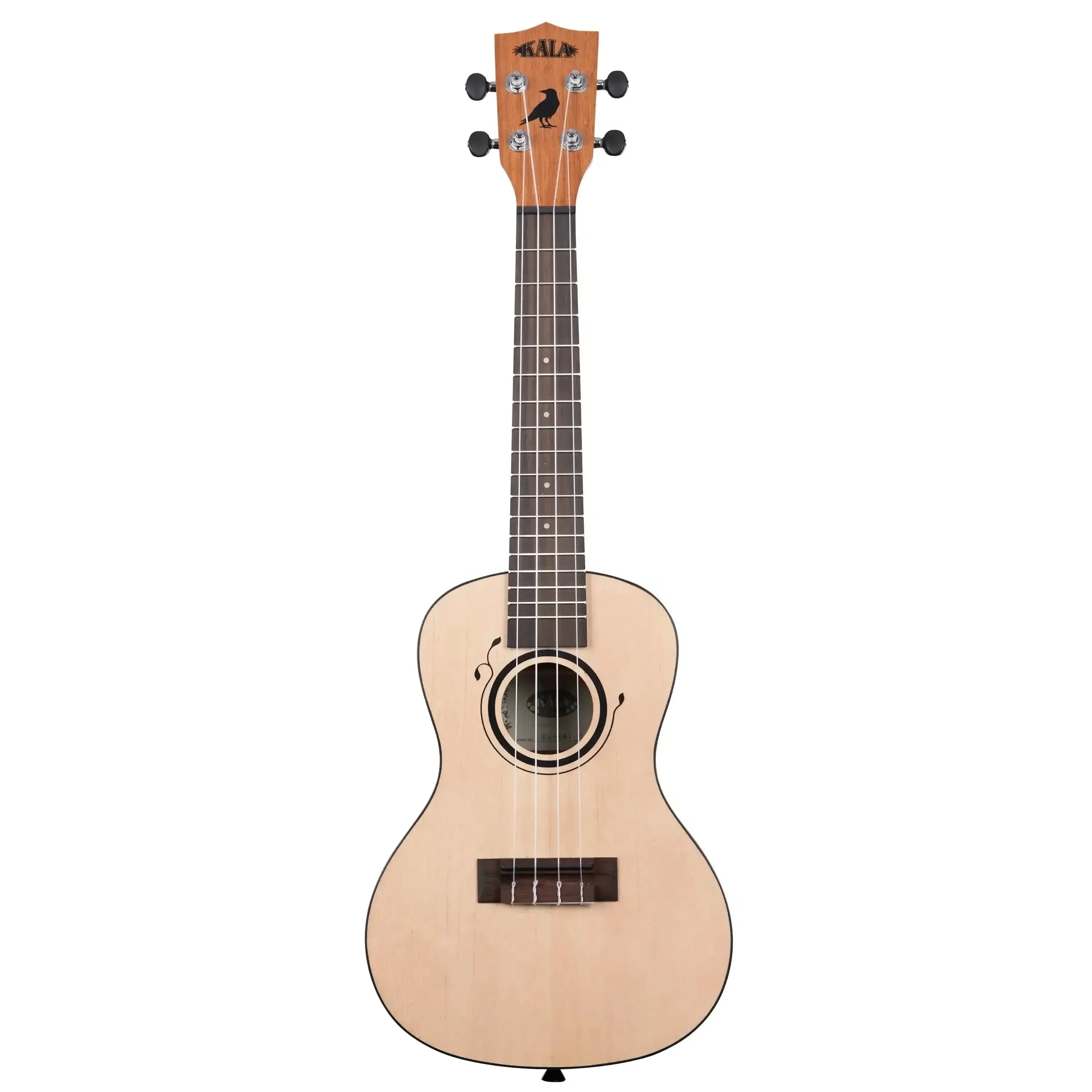 Kala Emi Sunshine Signature Concert Ukulele with light spruce top, mahogany back, and raven headstock inlay.
