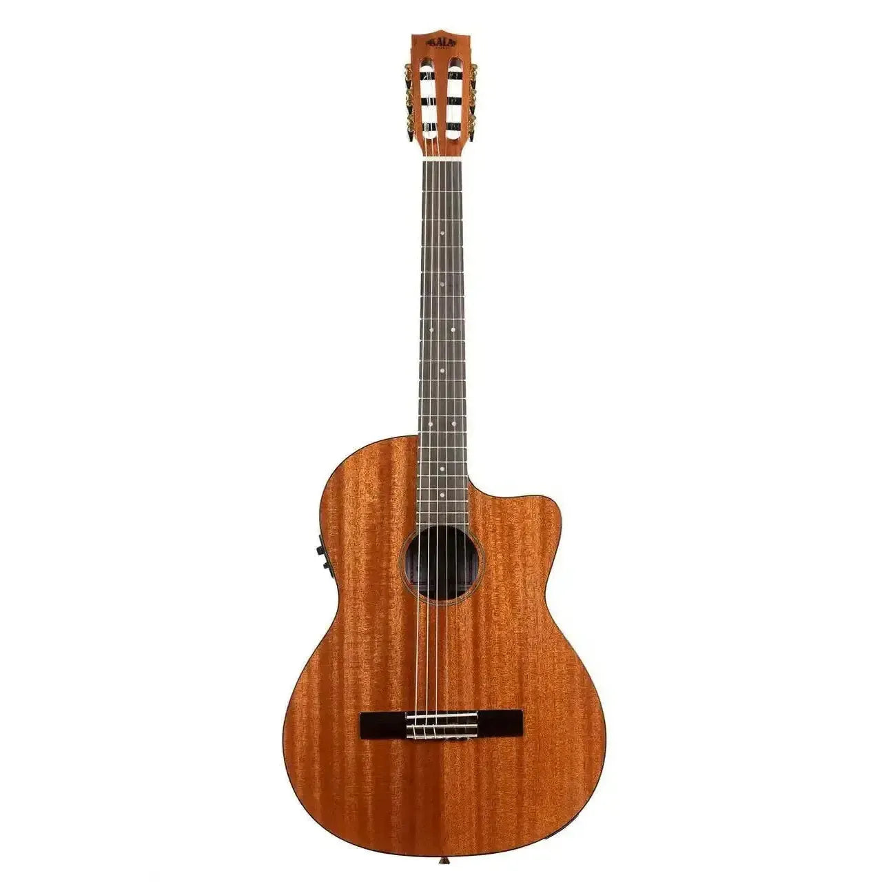 Kala GTR-MTS-E thinline steel guitar with solid mahogany top, cutaway body, and glossy finish.