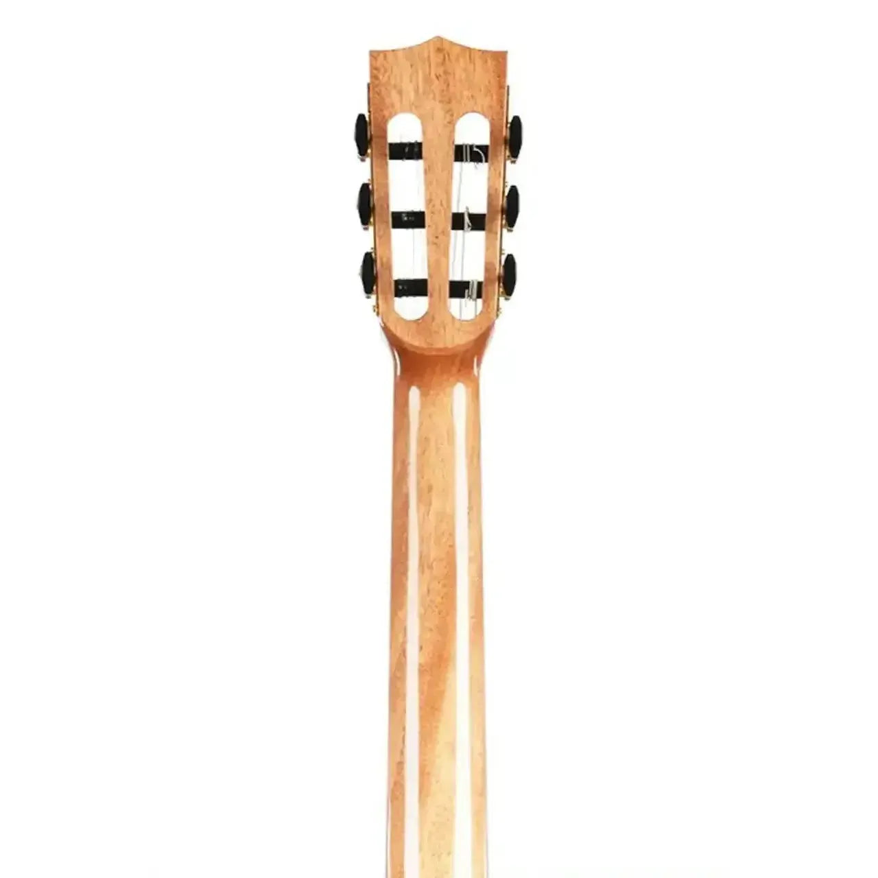 Back of Kala GTR-MTS-E steel guitar neck and headstock, showing light wood and black tuners.