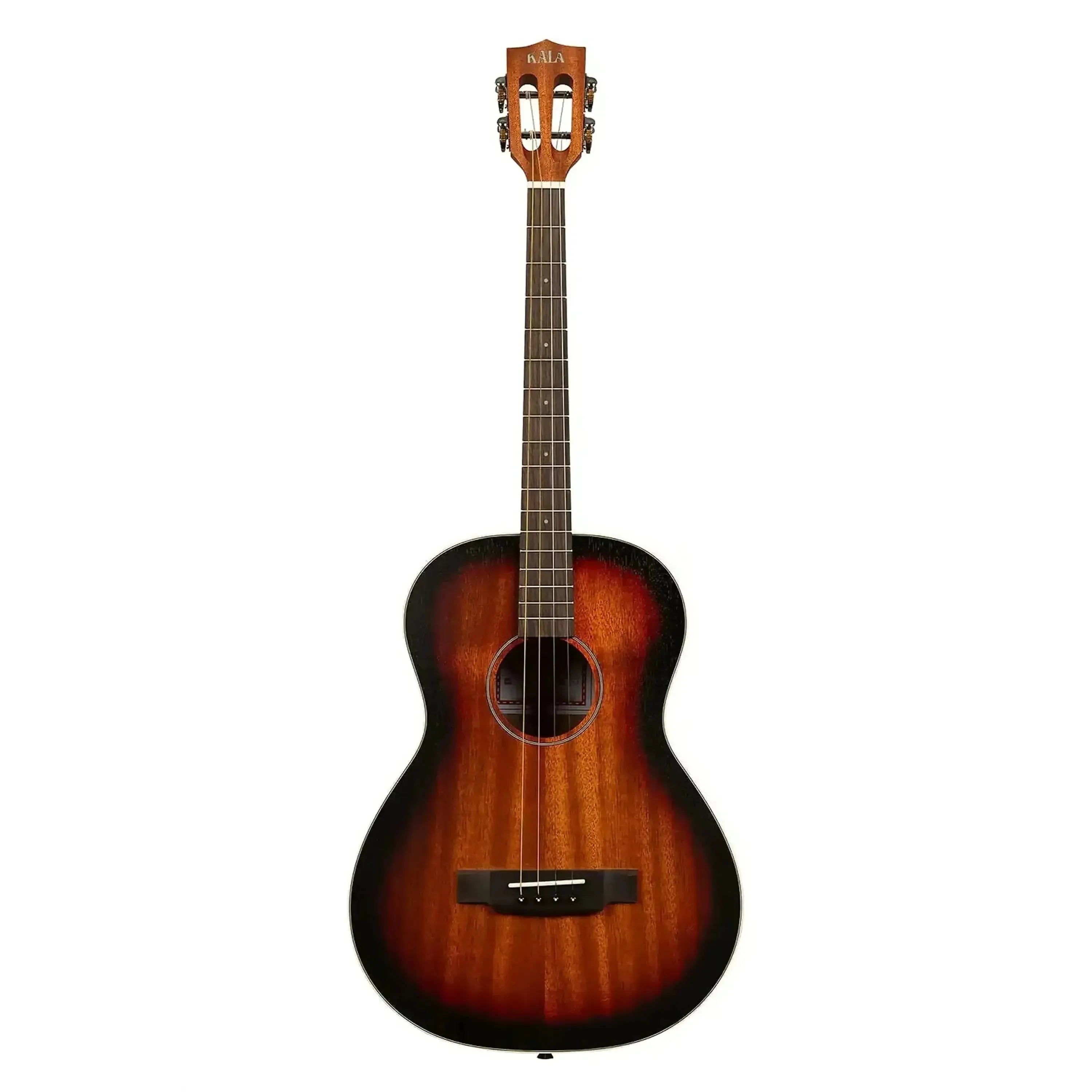 Kala GTR-TB Solid Mahogany Top Sunburst Tenor Guitar with slotted headstock.