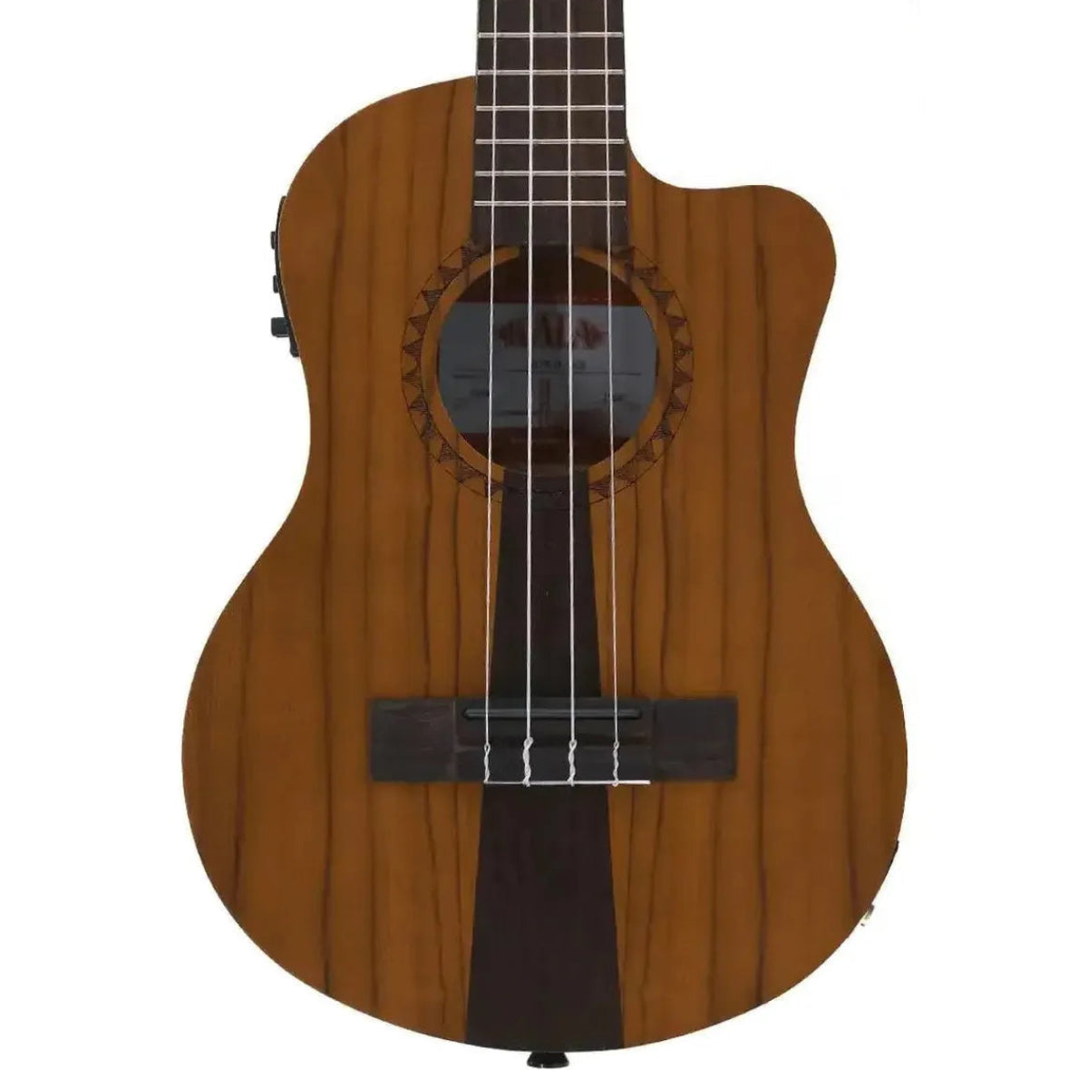 Kala JT-T-CE Tenor Ukulele with cutaway body, built-in EQ, pickup, and tuner.