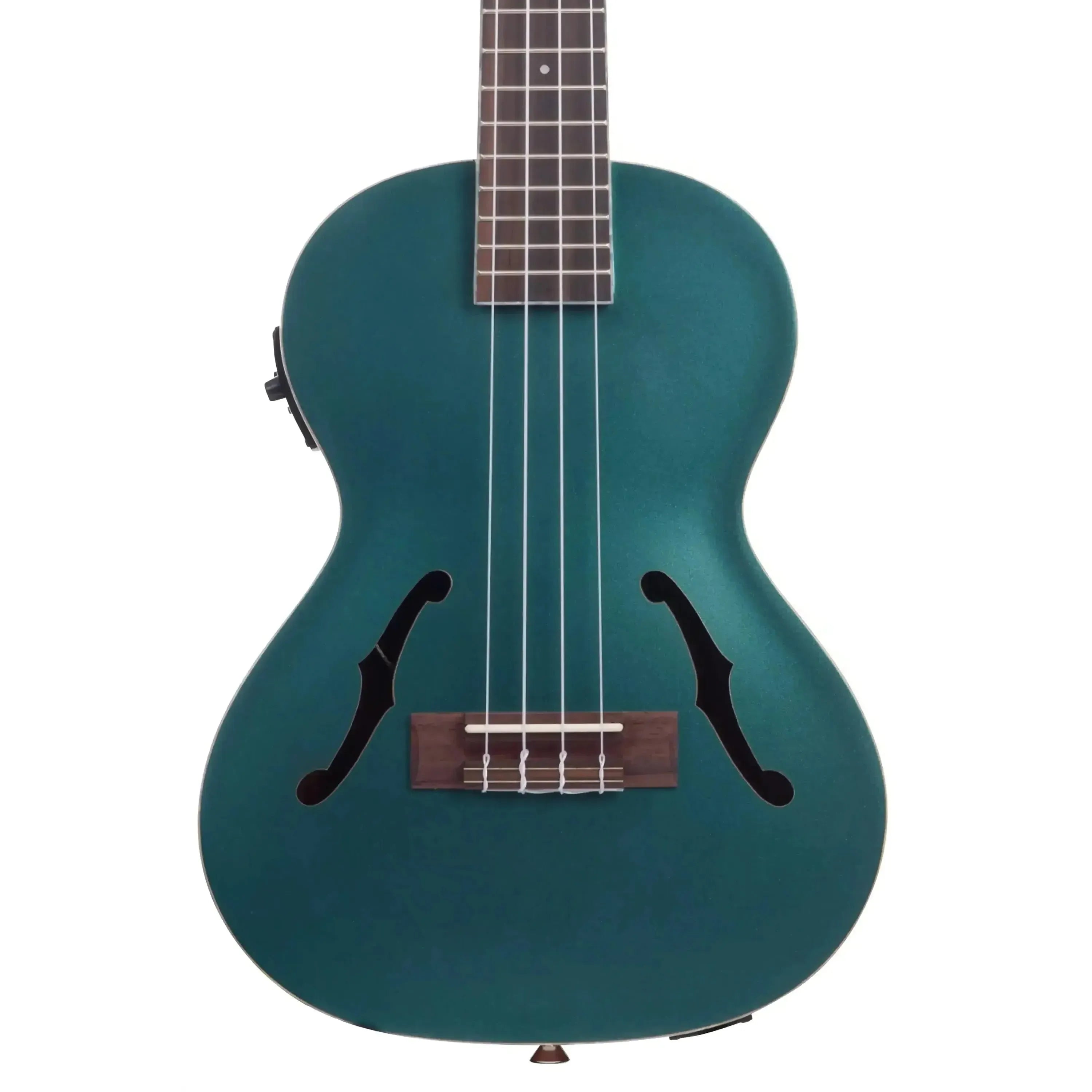 Kala JTE-BKGN Brooklyn Green Archtop Tenor Ukulele with f-holes and EQ.