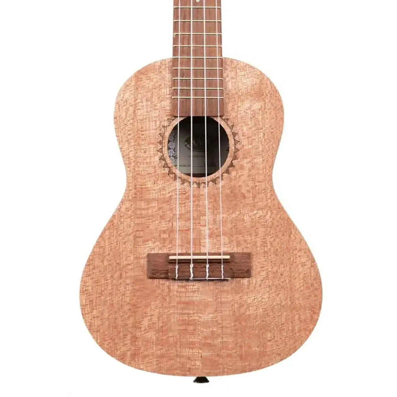 Kala KA-20C Concert Ukulele with burled meranti body, satin finish, and decorative soundhole rosette.