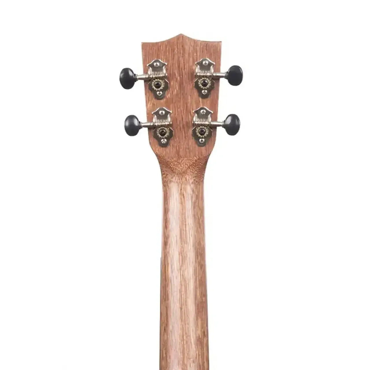 Kala KA-20C Concert Ukulele headstock and neck, showing chrome open gear tuners and meranti wood grain.