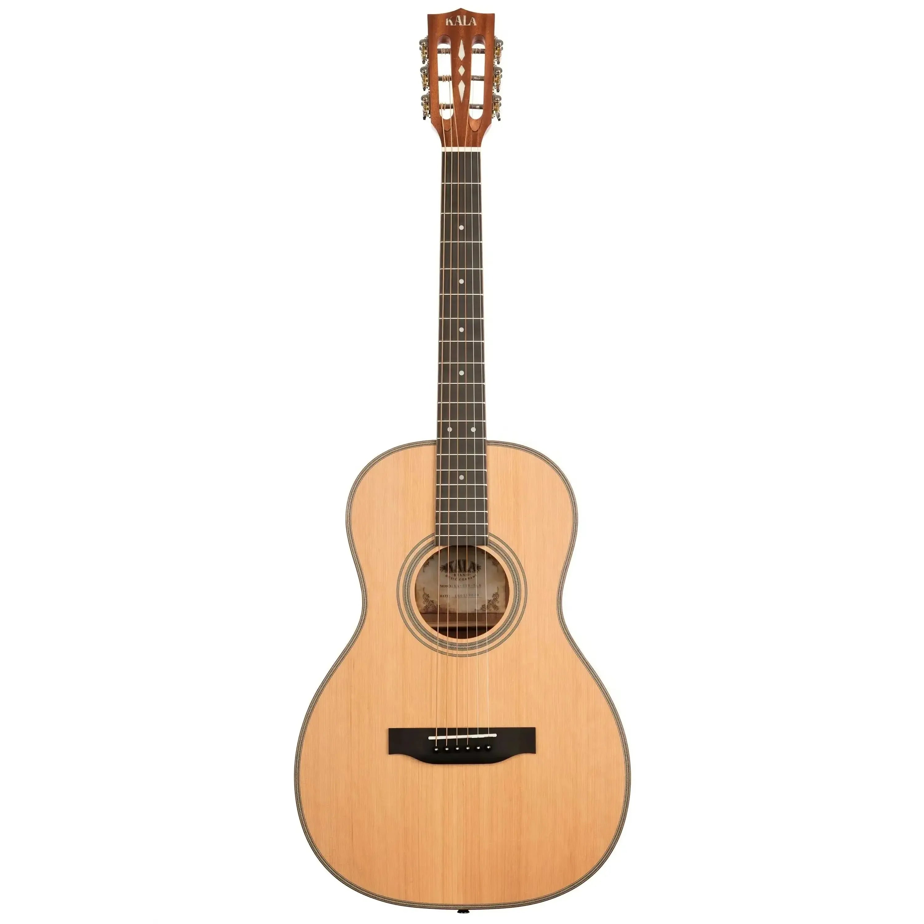 Kala KA-GTR-PLR Parlor Guitar with solid cedar top and mahogany back/sides.