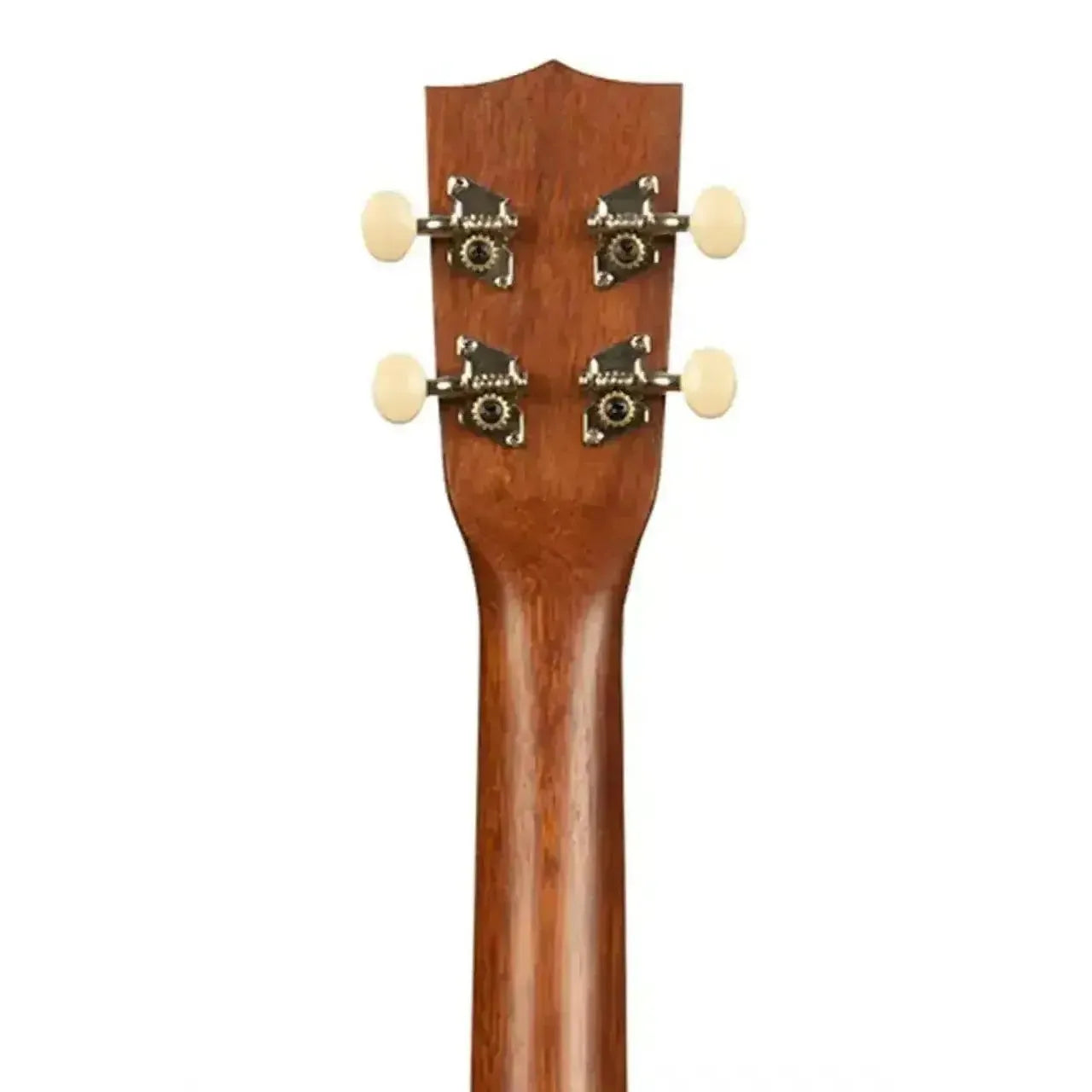 Kala Makala MK-B Baritone Ukulele mahogany headstock with cream tuning pegs.