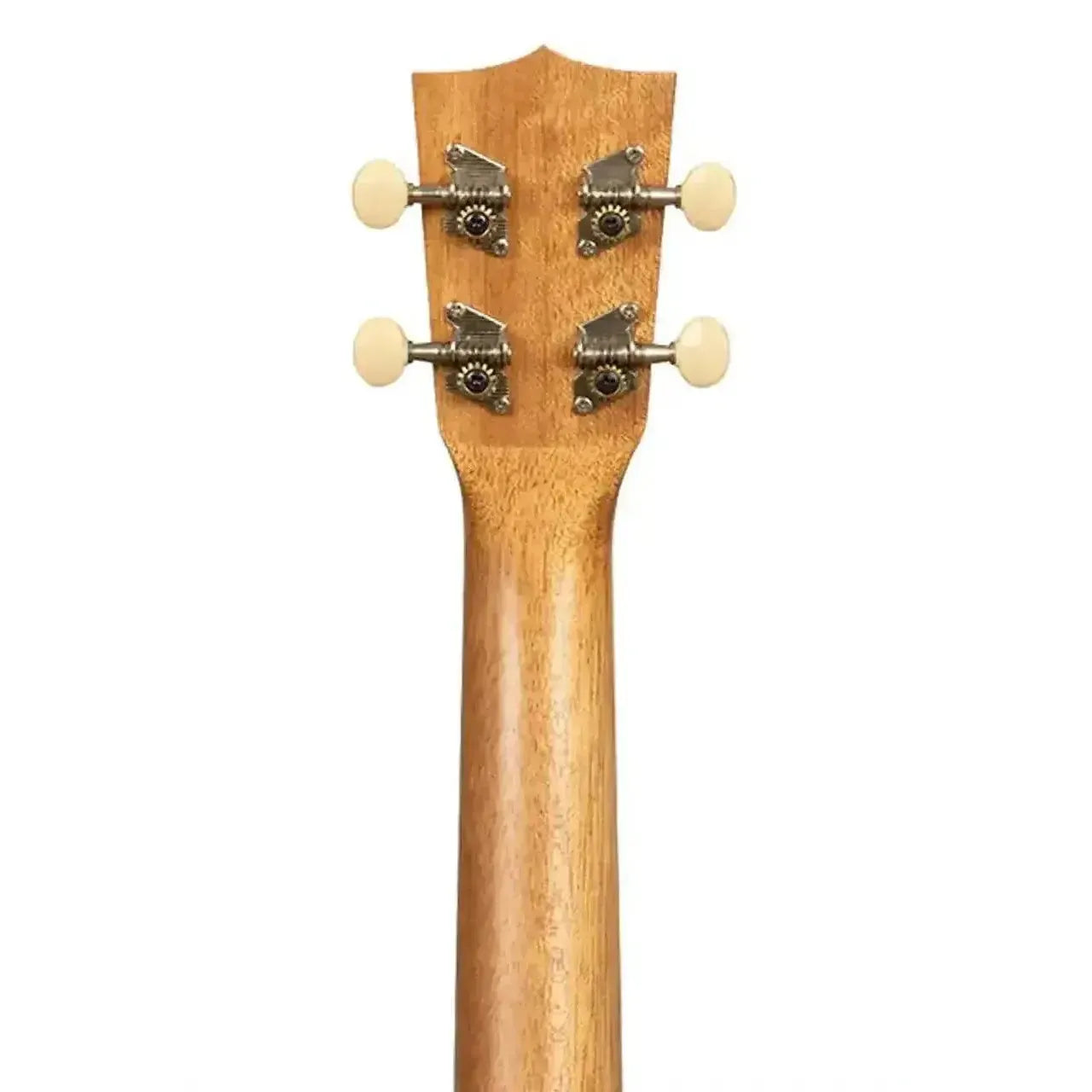 Kala Makala Indonesian Acacia Concert Ukulele headstock and neck, showing tuning pegs.