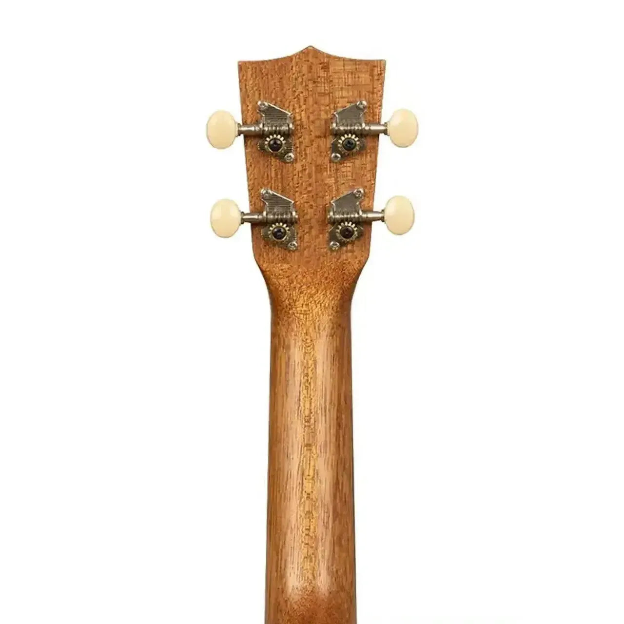 Kala Makala MK-S-IA Soprano Ukulele headstock and neck, natural Indonesian Acacia wood, satin finish.