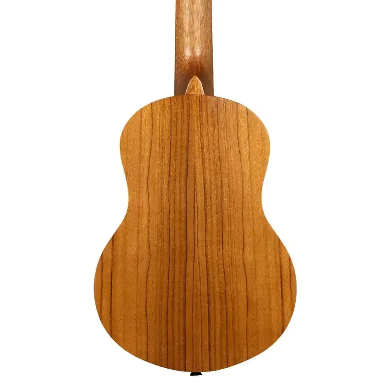 Back of a Kala Makala Indonesian Acacia Tenor Ukulele with a satin finish and wood grain.