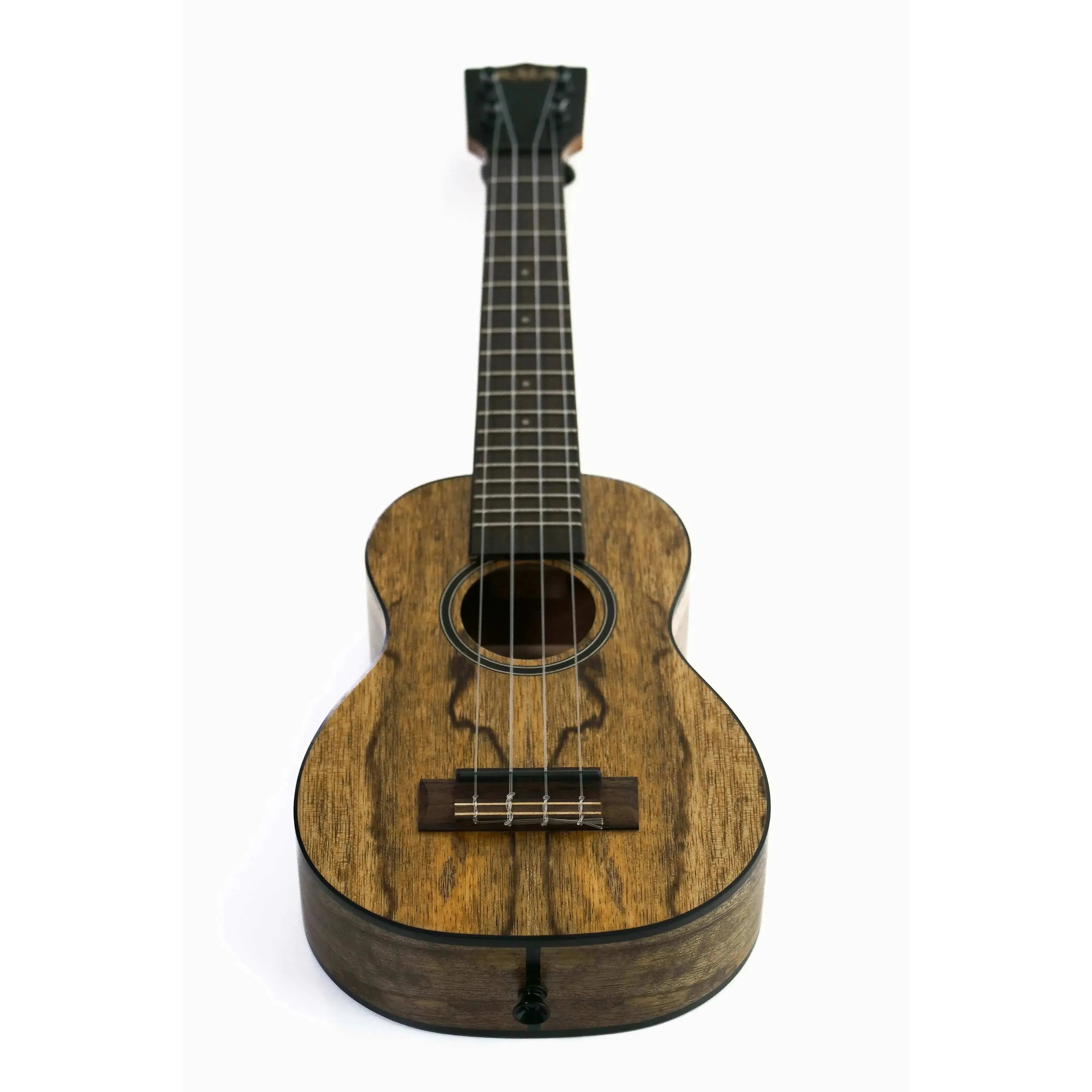 Kala MG-SLNG Spalted Mango Longneck Soprano Ukulele with black binding and satin finish.