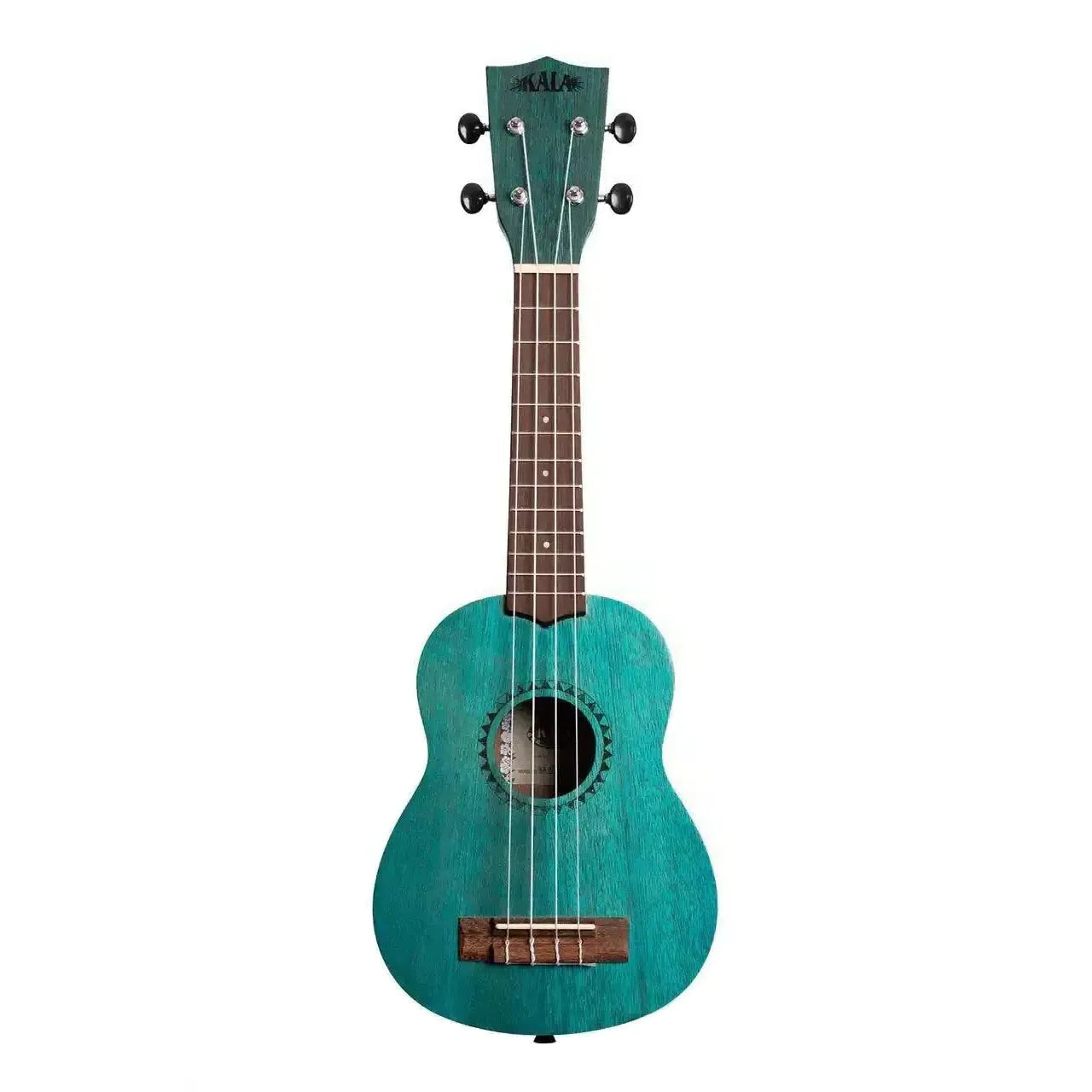 Kala Ocean Blue Meranti Soprano Ukulele with satin finish, Indonesian Nandu fingerboard, and chrome tuners.