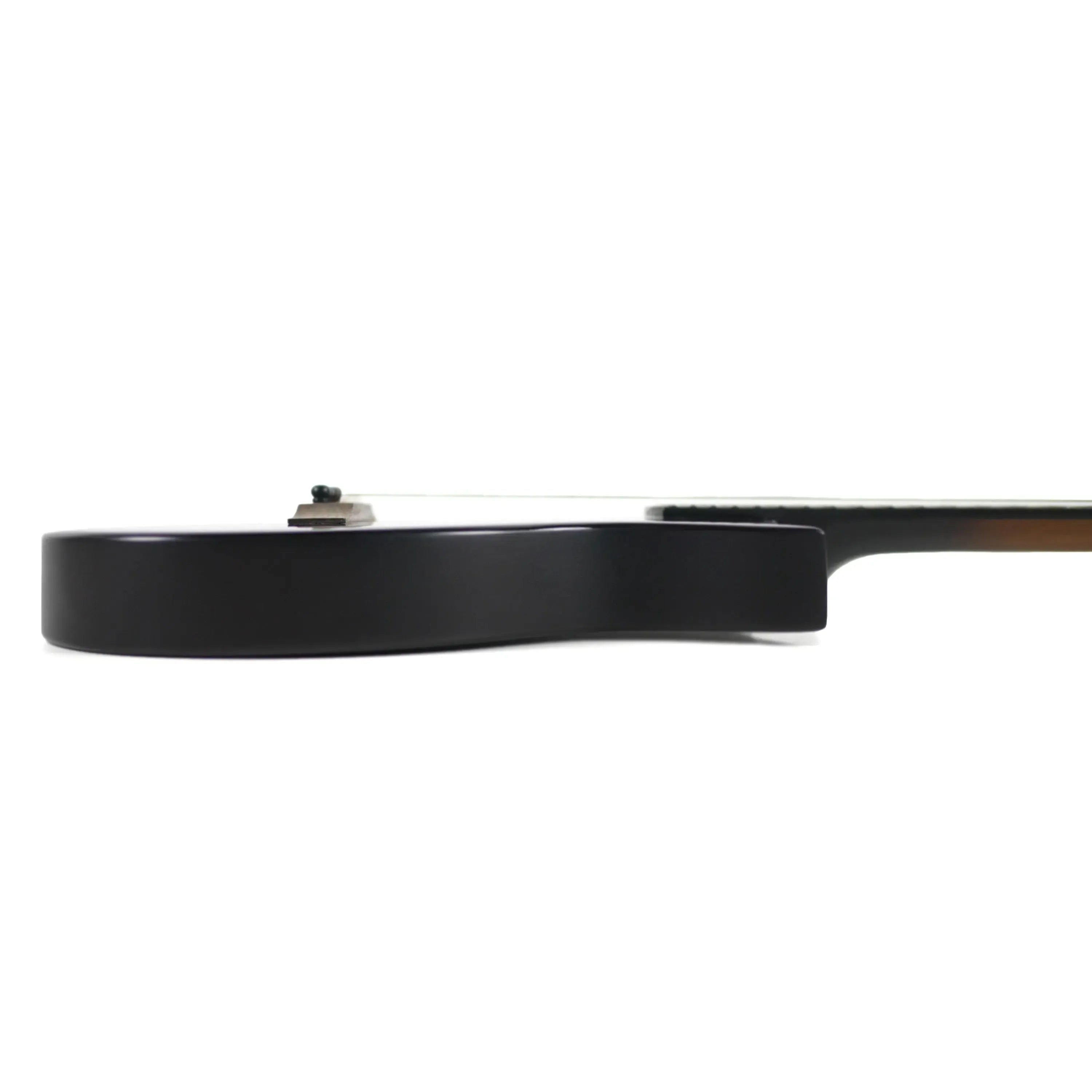 Side view of Kala Revelator Nautilus Horizon Tenor Ukulele with black body and dark neck.