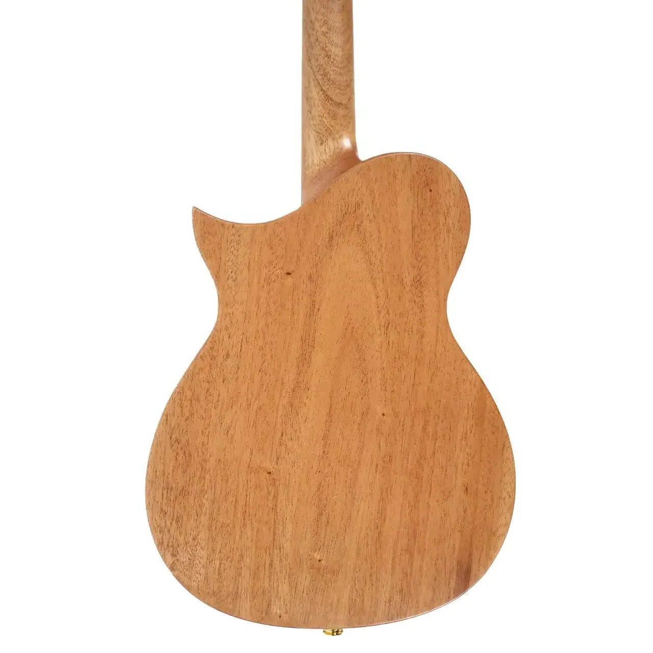 Back of a Kala Revelator Nautilus Baritone Ukulele, showing its Hawaiian Koa wood body and neck.