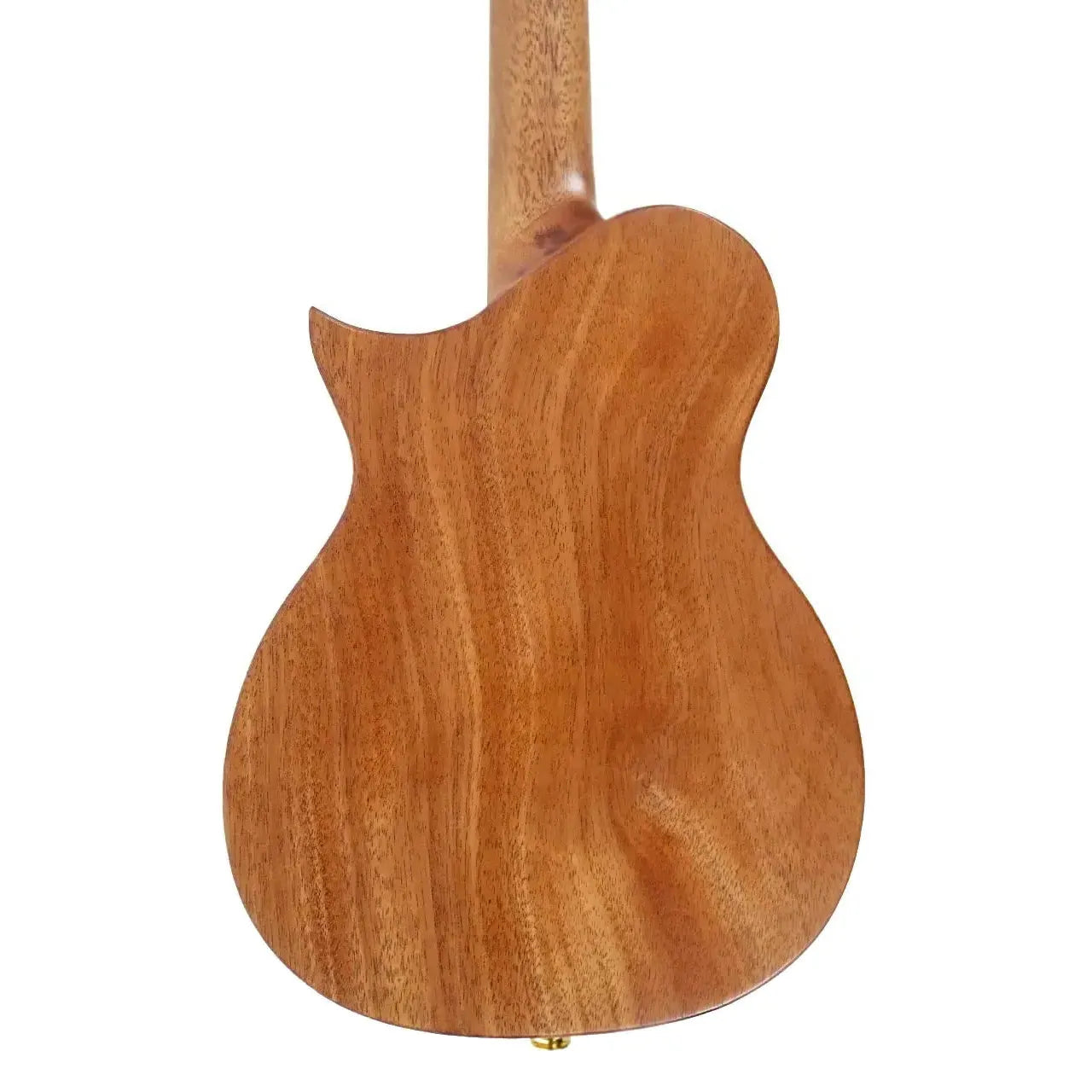 Kala Limited Edition Mango Revelator Nautilus Tenor Ukulele, back view, natural wood grain.