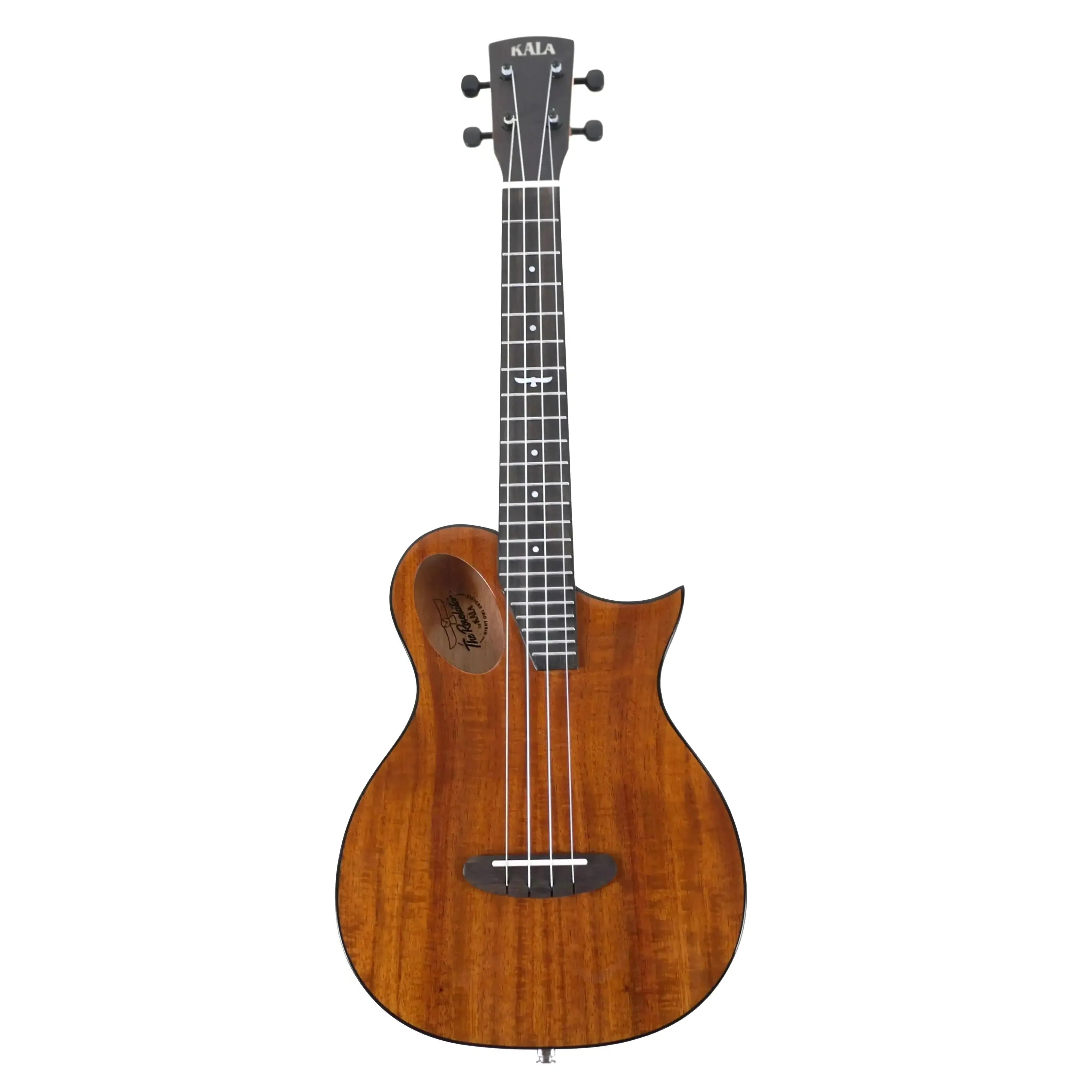 Kala Revelator Night Owl Acacia Tenor Ukulele with Florentine cutaway and gloss finish.