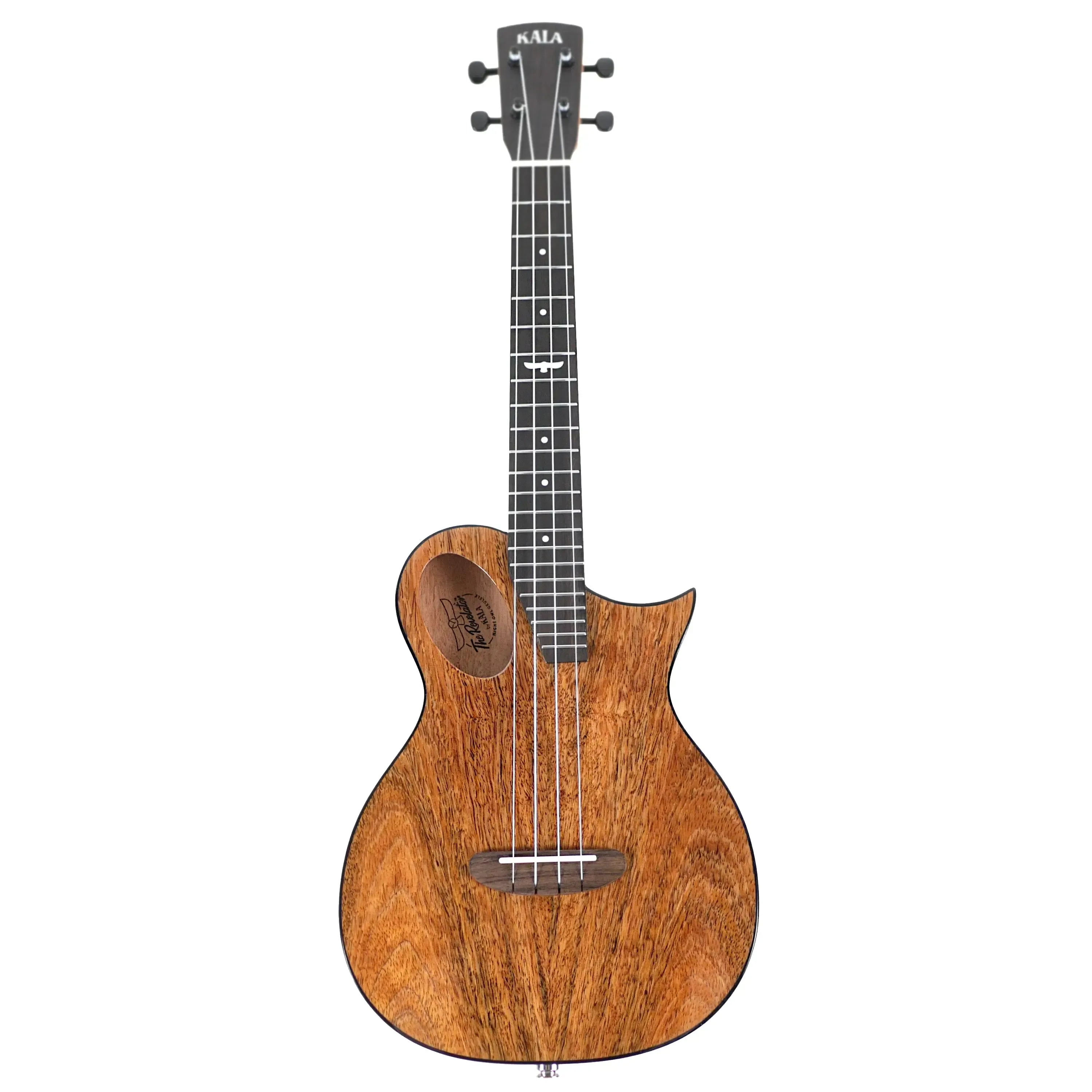 Kala Revelator Night Owl Mango Tenor Ukulele with Florentine cutaway and Bezier curve headstock.