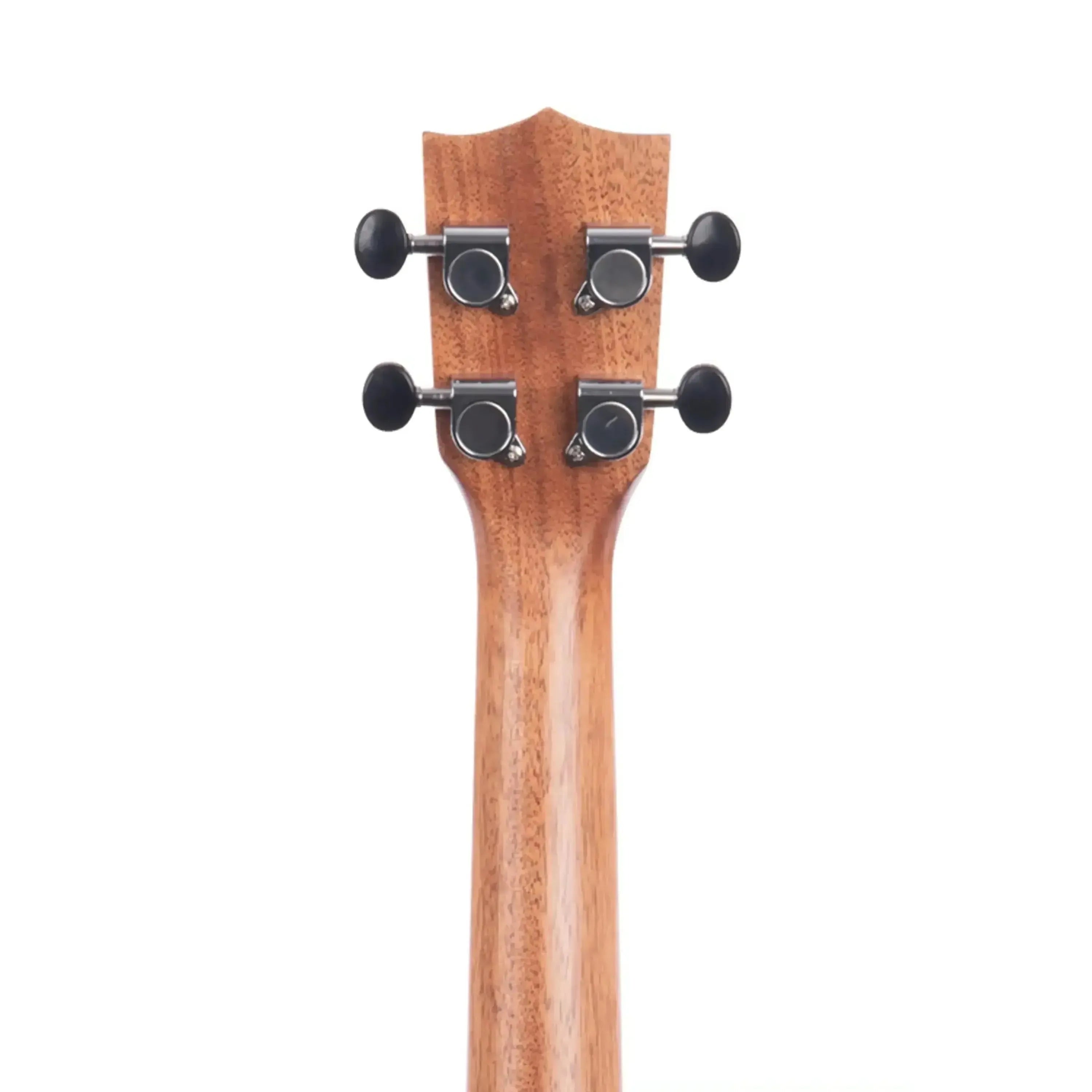 Kala SA-C Solid Acacia Concert Ukulele headstock and mahogany neck with black tuners.