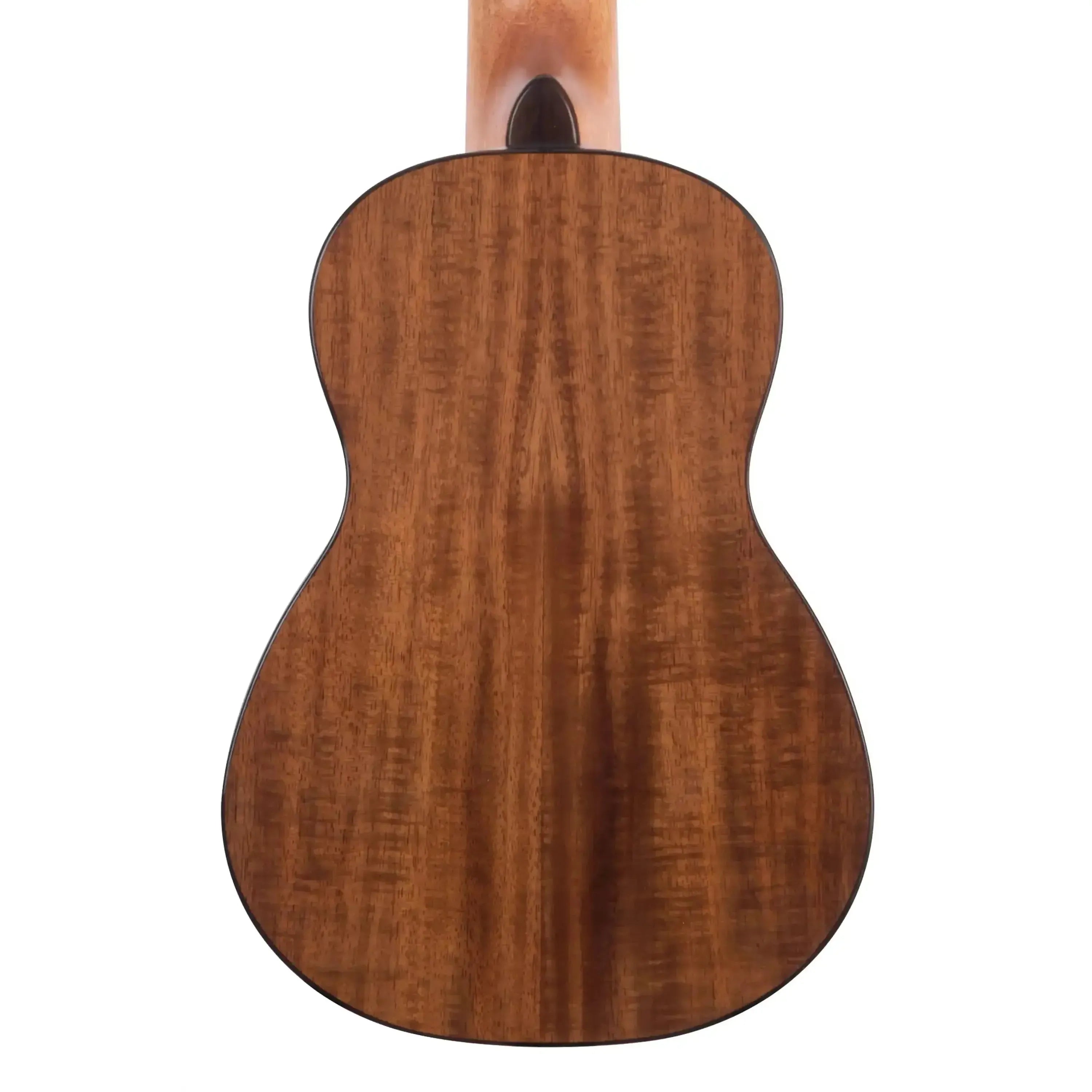 Back of a Kala SCAC-SLNG Longneck Soprano Ukulele with acacia laminate and high-gloss finish.