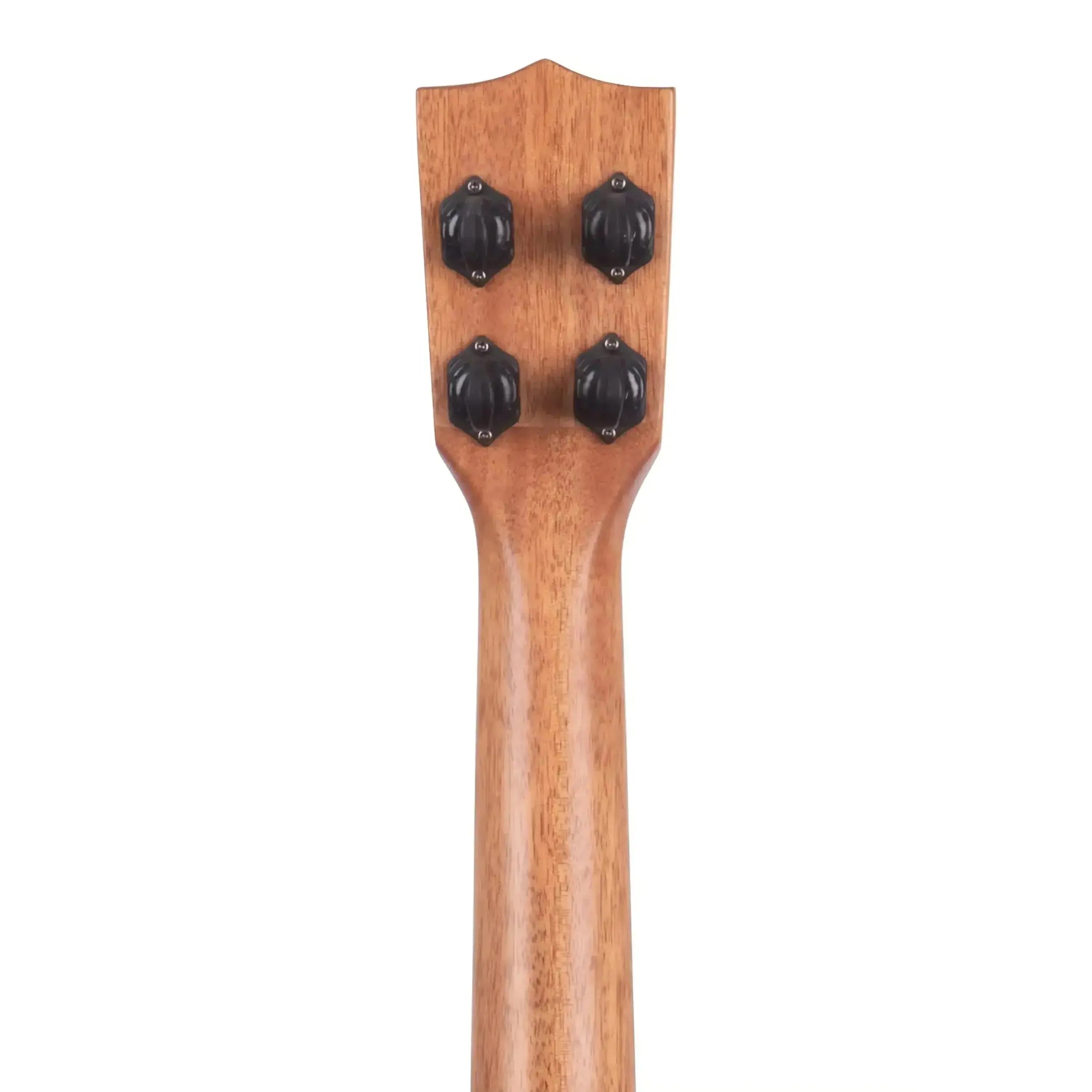 Kala SCAC-T-CE Tenor Ukulele mahogany neck and standard headstock with four black tuning pegs.