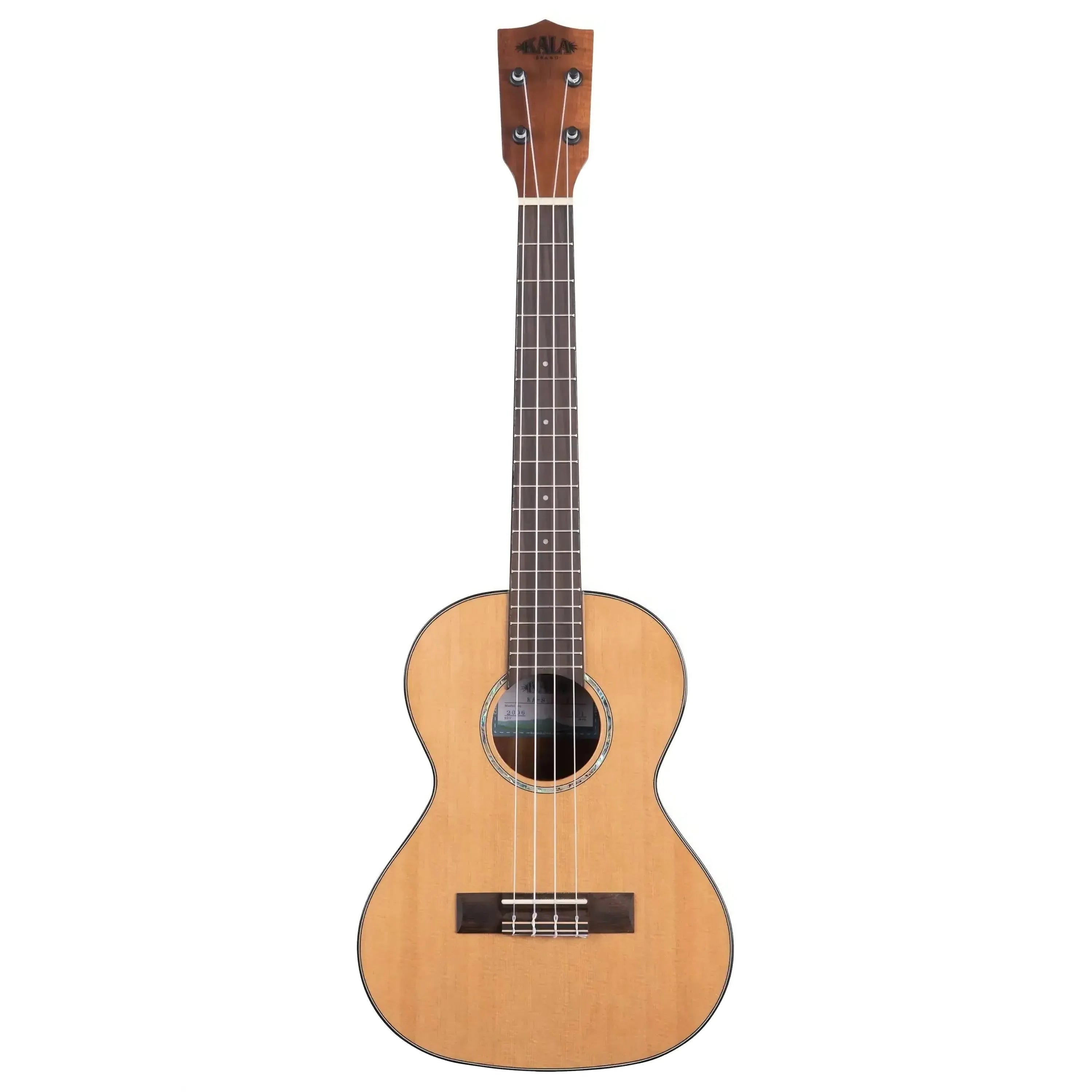 Kala SCAC-T tenor ukulele with solid cedar top, high-gloss finish, and rosewood binding.