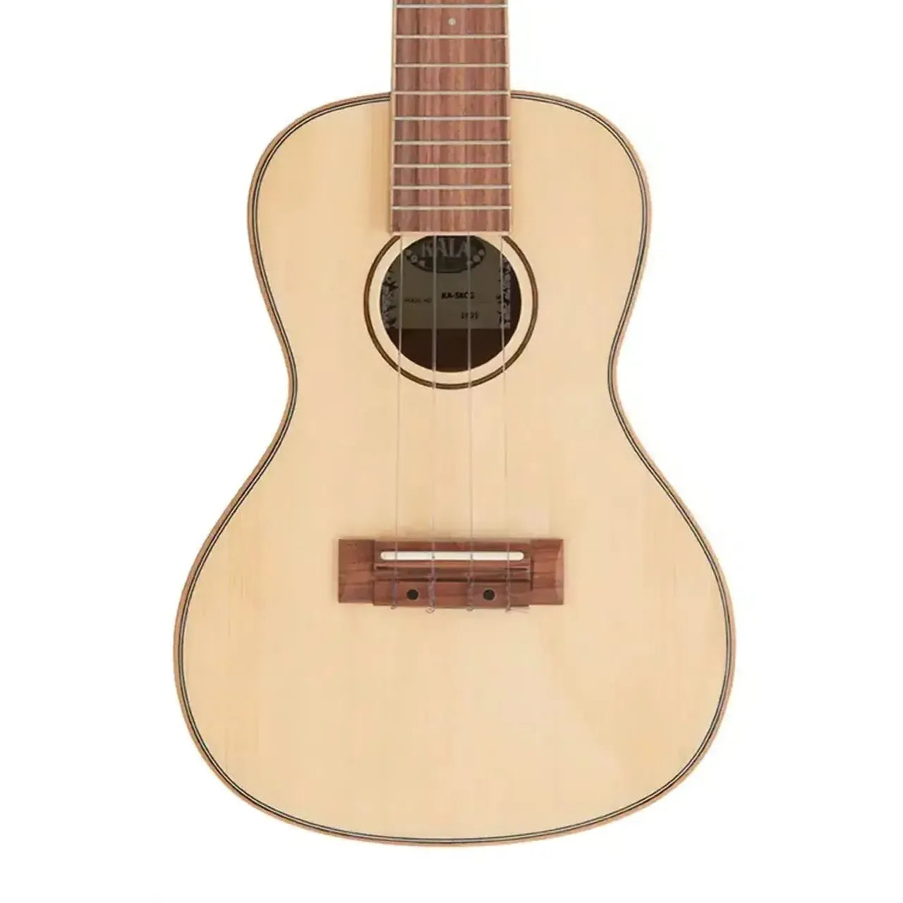 Kala SKCG Concert Ukulele with solid spruce top, Hawaiian koa back, and glossy finish.