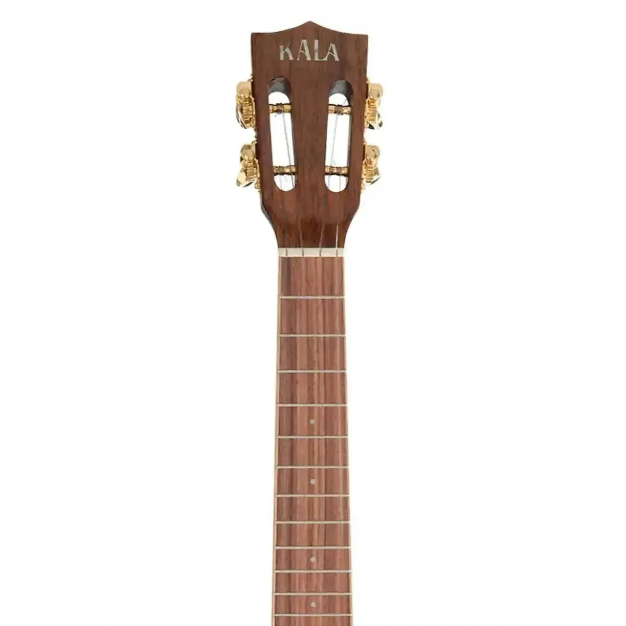 Kala SKCG Concert Ukulele headstock and fretboard, featuring a slotted headstock and gold tuners.