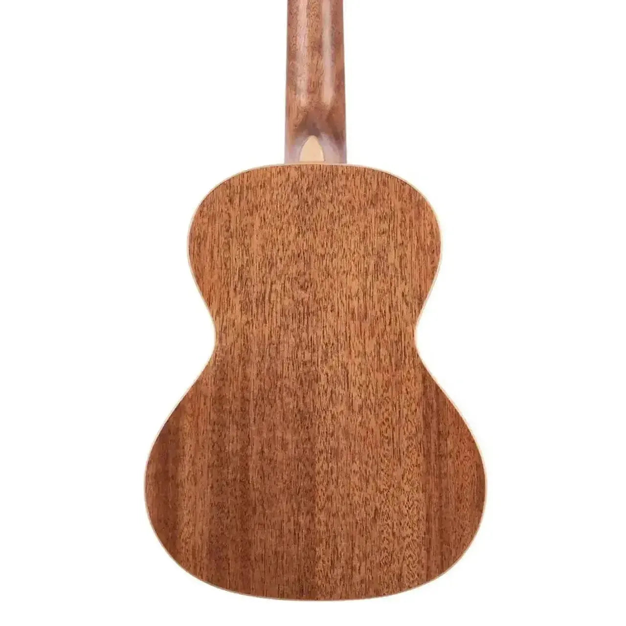 Back of a Kala SMH-TG Solid Gloss Mahogany Tenor Ukulele, showing its rich wood grain and light binding.