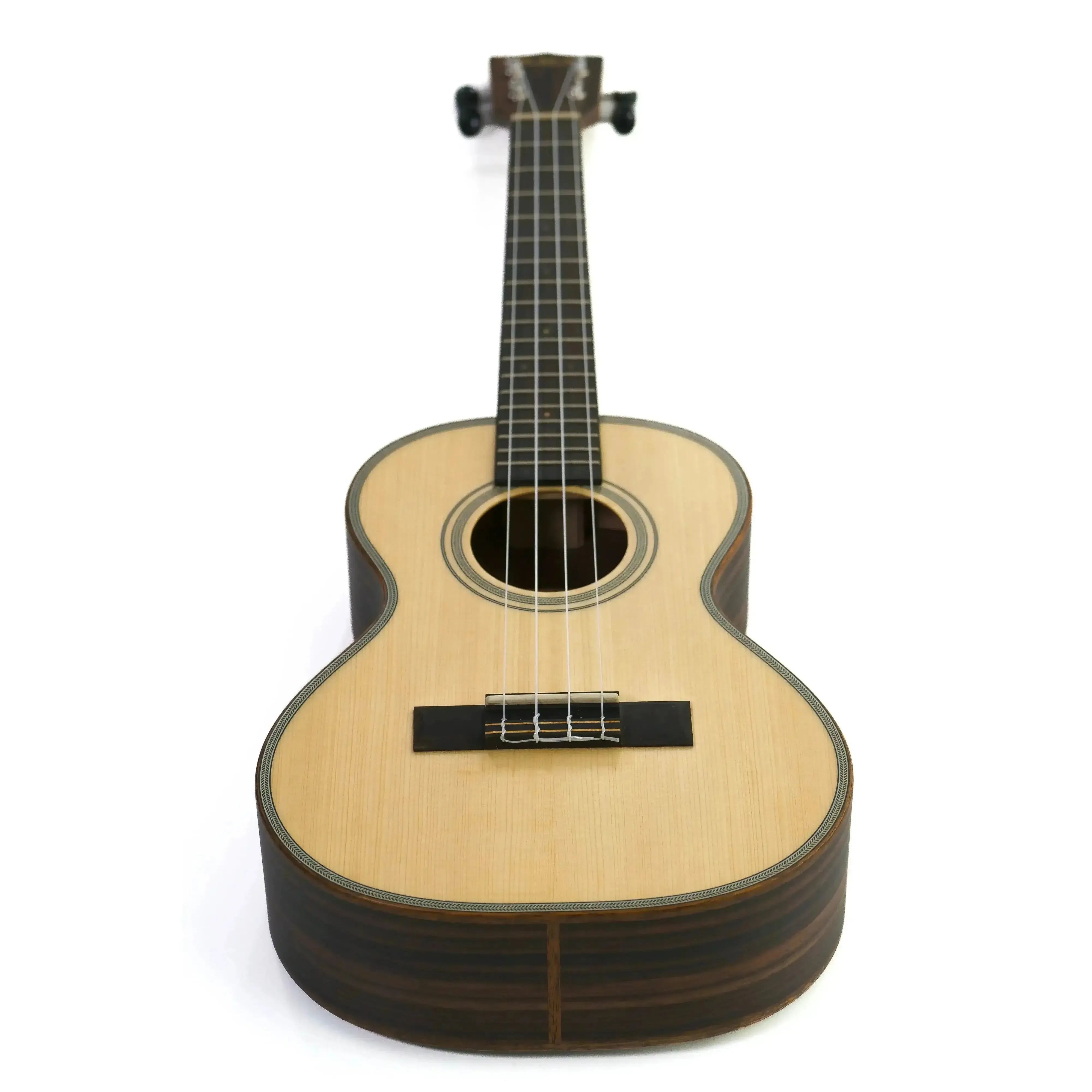 Kala SSEBY-T Tenor Ukulele with solid spruce top and striped ebony back/sides.