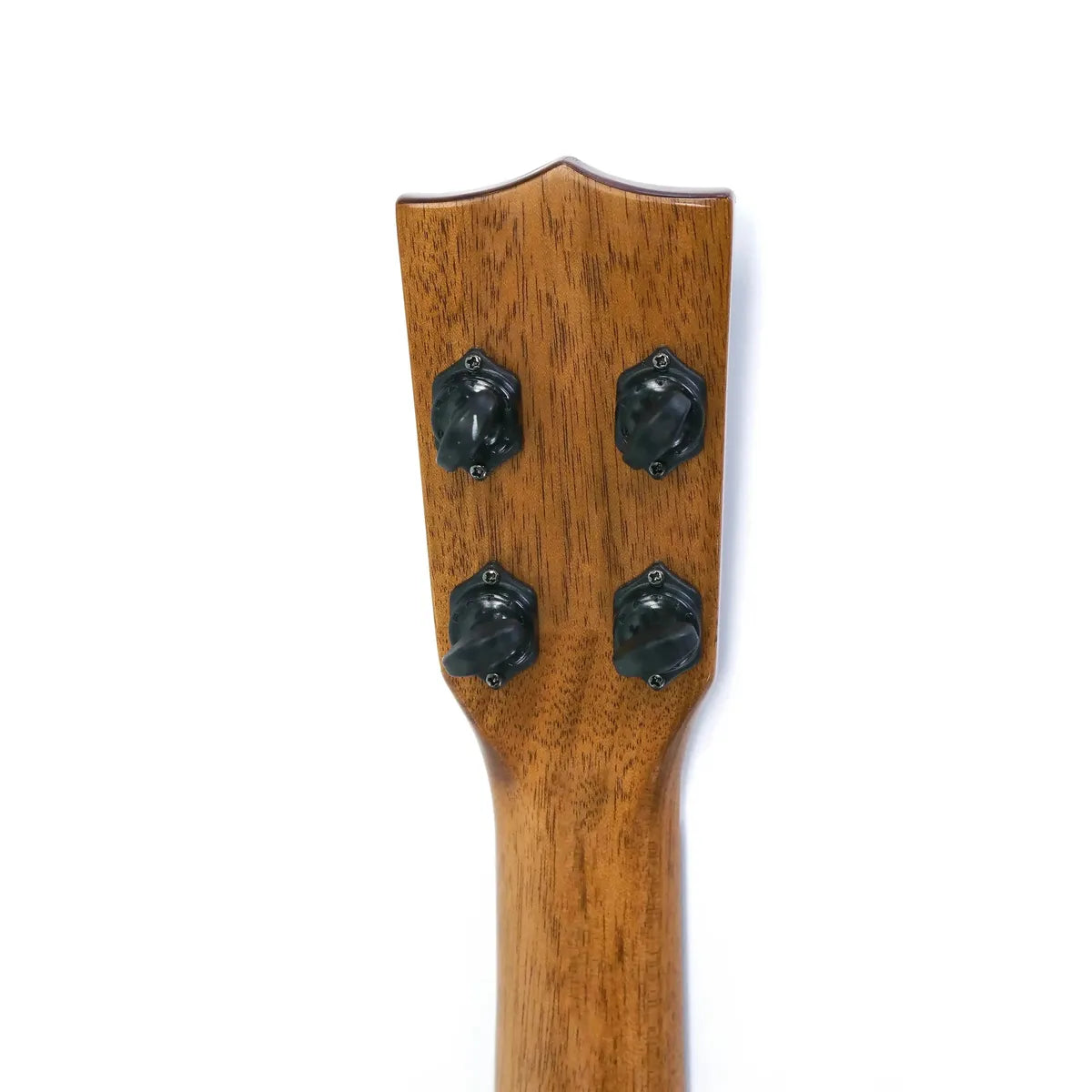 Kala SSMHG-B Baritone Ukulele headstock and neck, showing four black tuning pegs on mahogany wood.